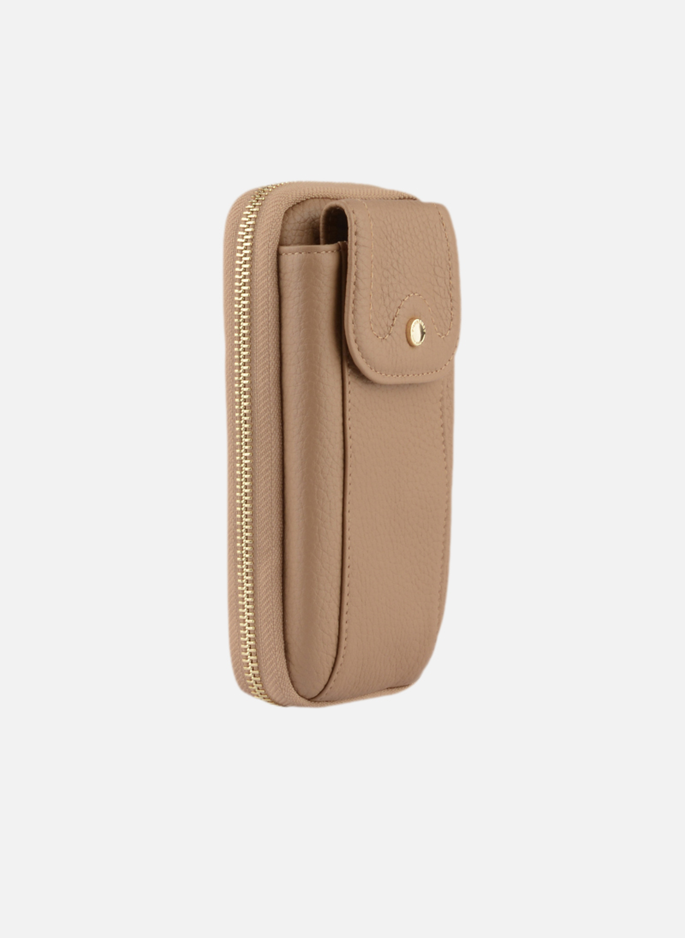 Club | etui téléphone portable en cuir de veau grainé POURCHET Marron