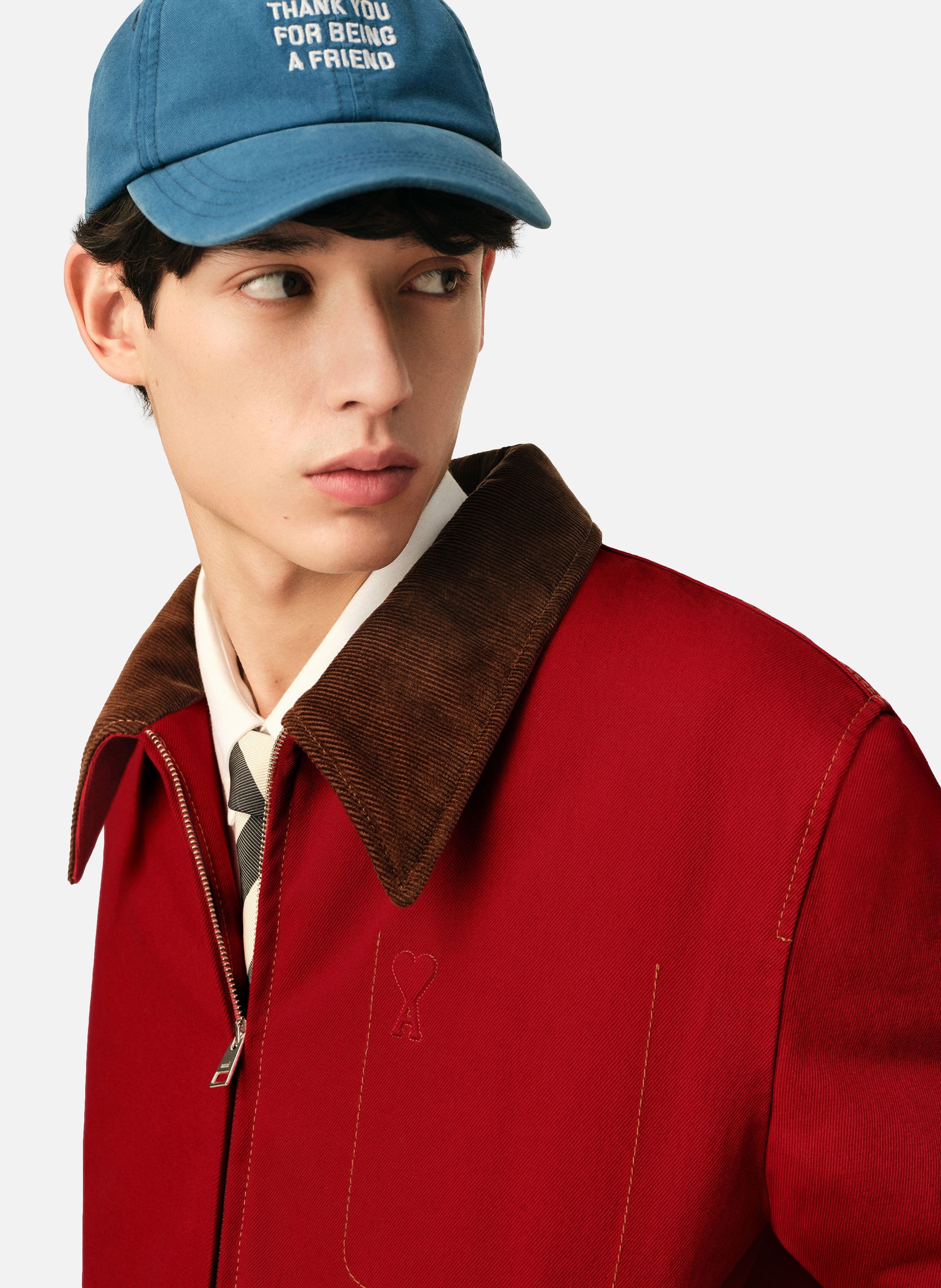 Blouson en coton ami de coeur AMI PARIS Rouge
