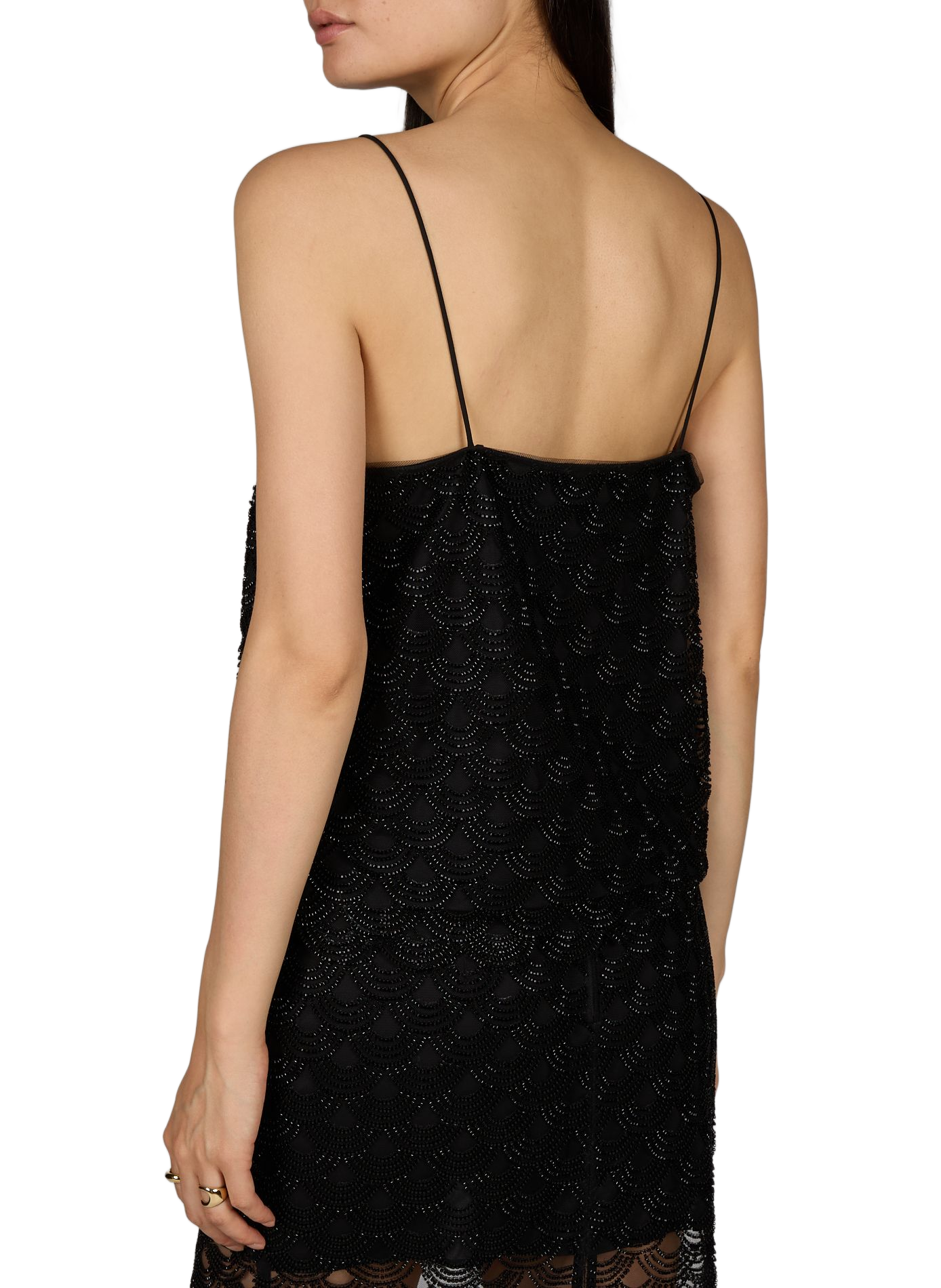 Top with thin strap in pattern ROTATE Black
