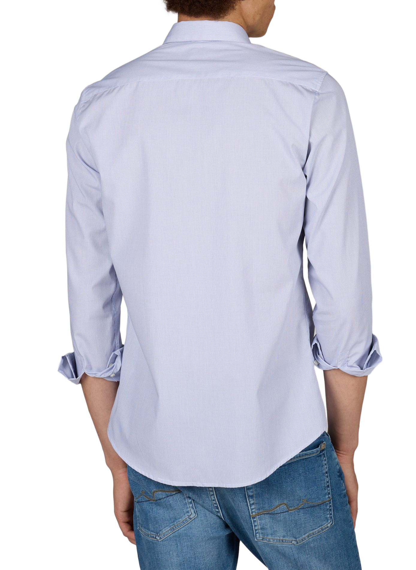 Slim-fit cotton shirt AU PRINTEMPS PARIS Blue