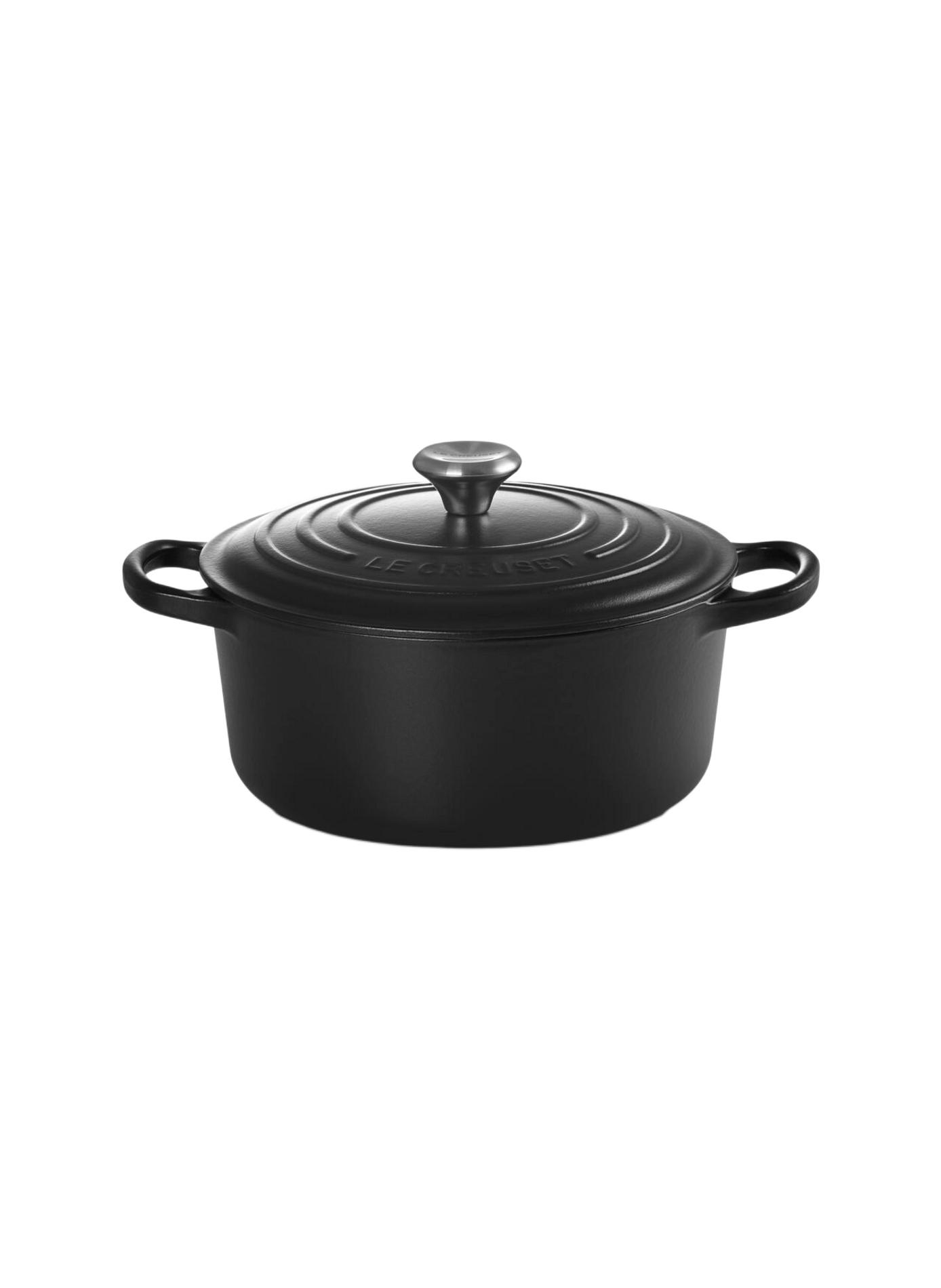 Runde emaillierte Gusseisen-Cocotte LE CREUSET Schwarz