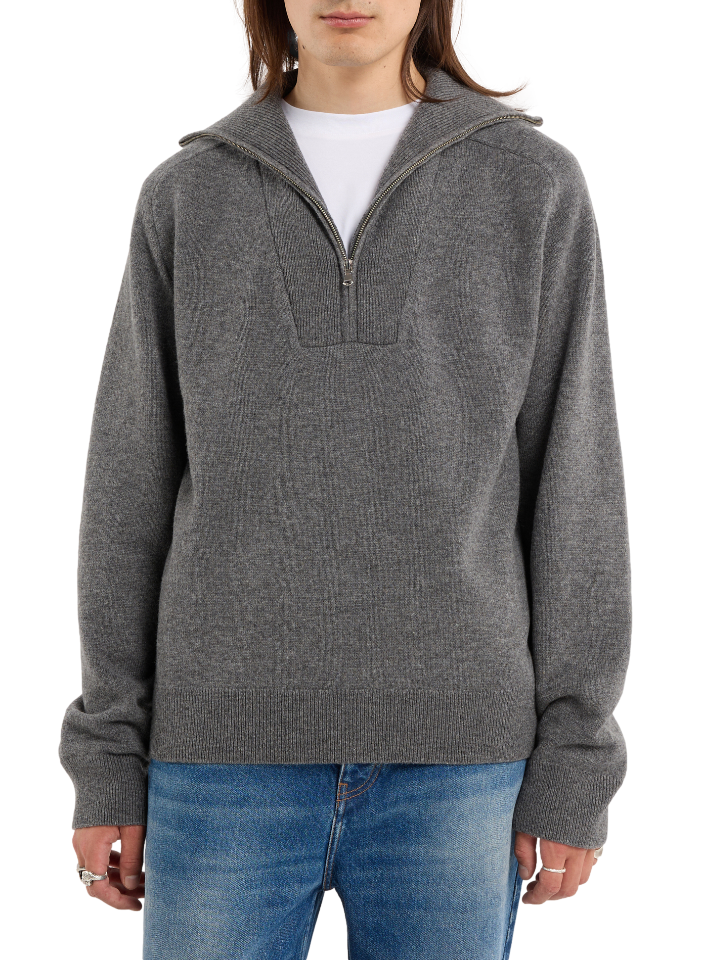 Pull Game col montant en laine  SAISON 1865 Gris