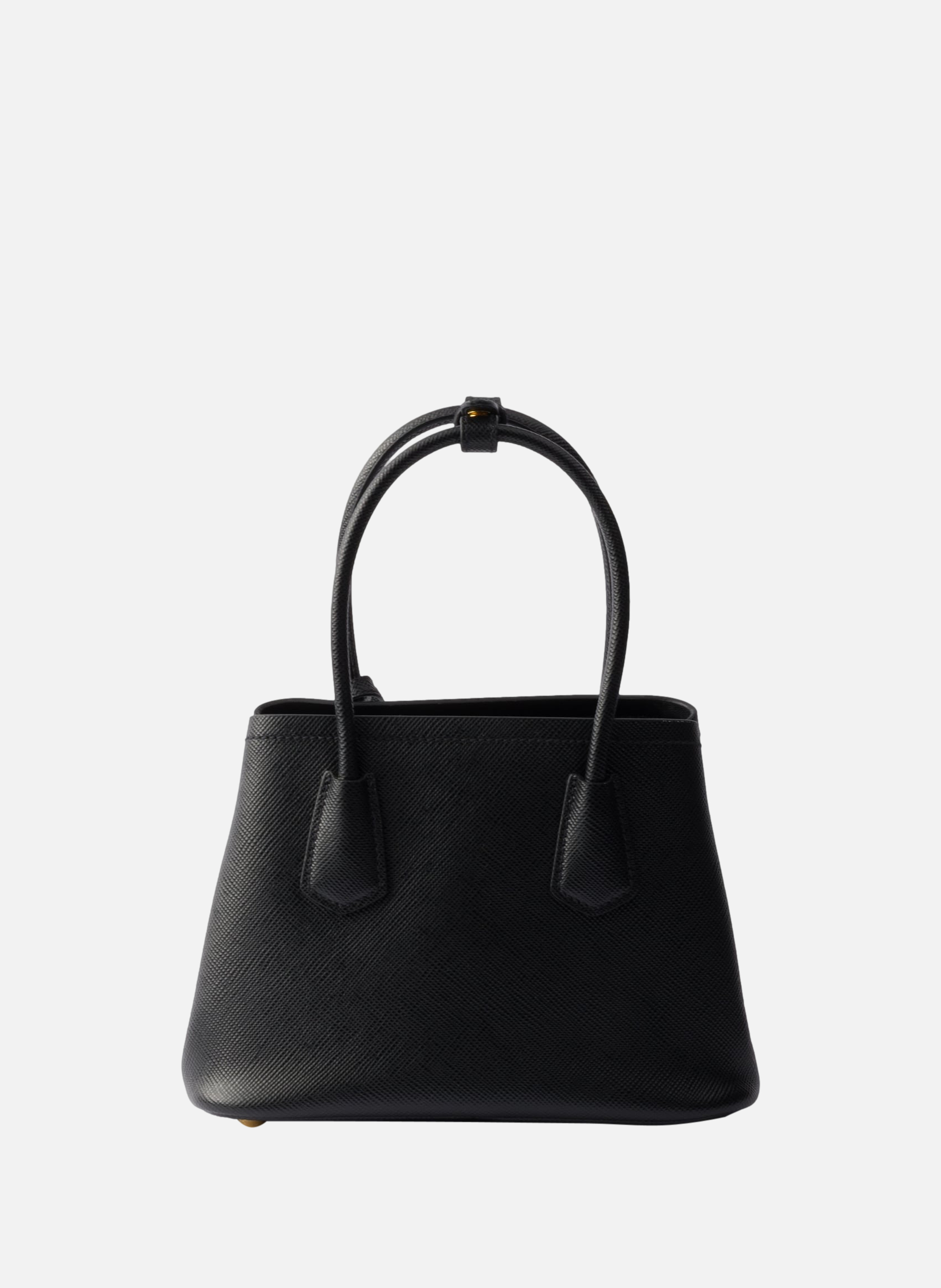 Mini sac prada double en cuir saffiano PRADA Noir