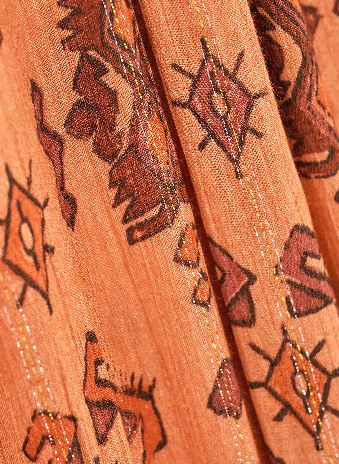 Gedrukte blouse met Tunisie kraag zato BA&SH Oranje