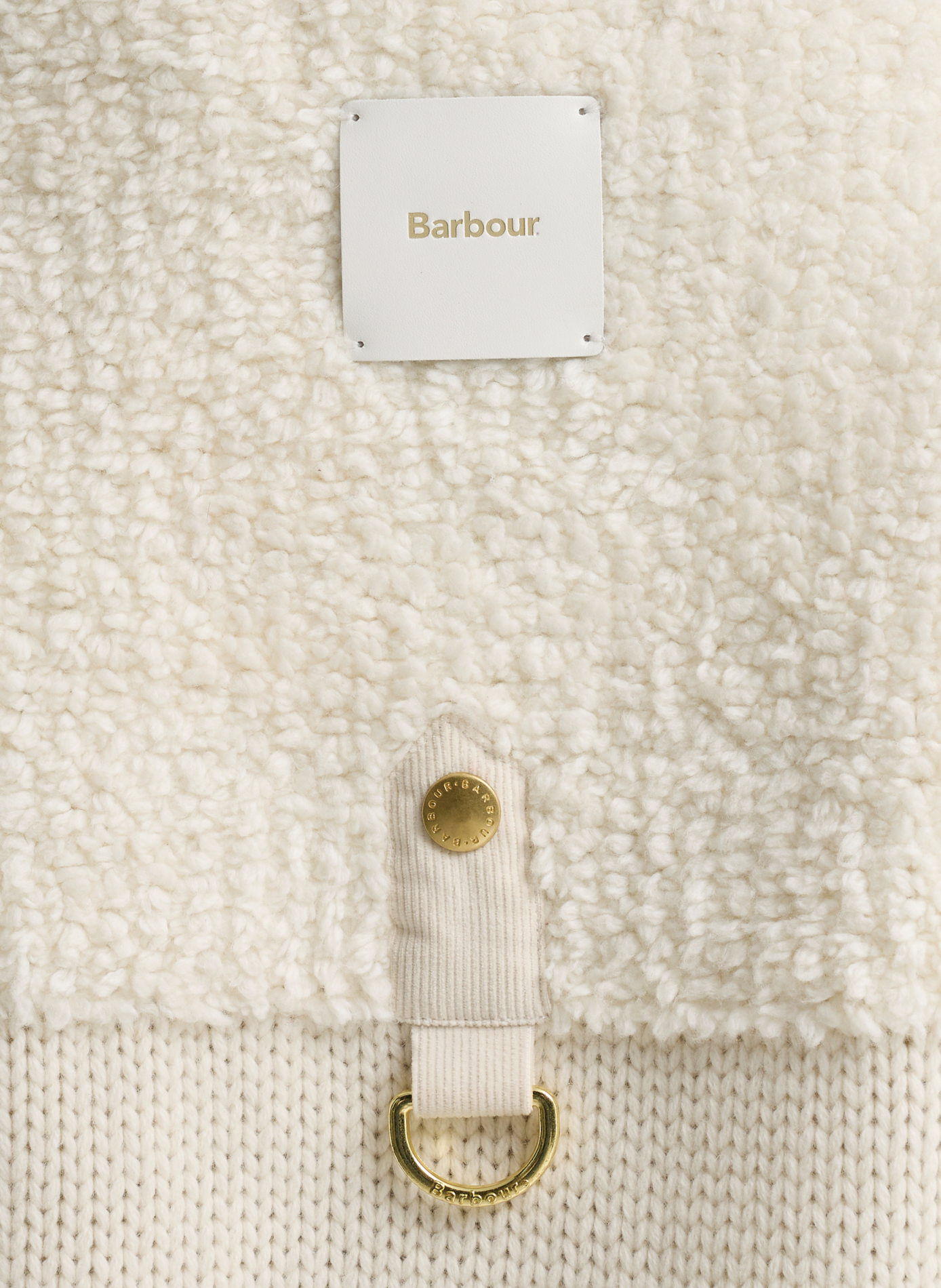 Straight cut high-neck bi-material sweater BARBOUR Beige