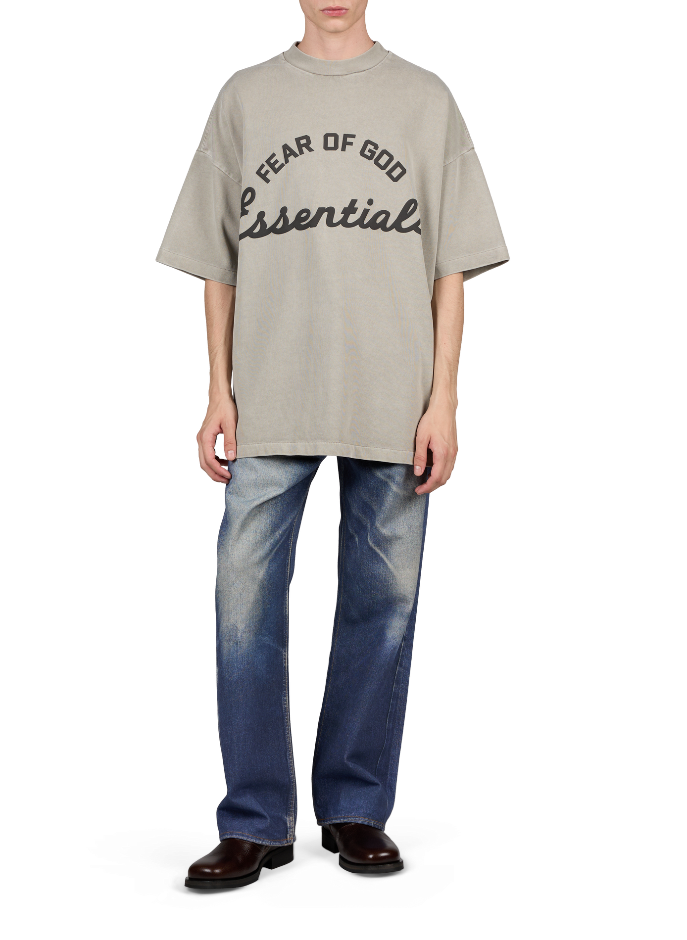 Oversized screen-printed T-shirt FEAR OF GOD ESSENTIALS Grey