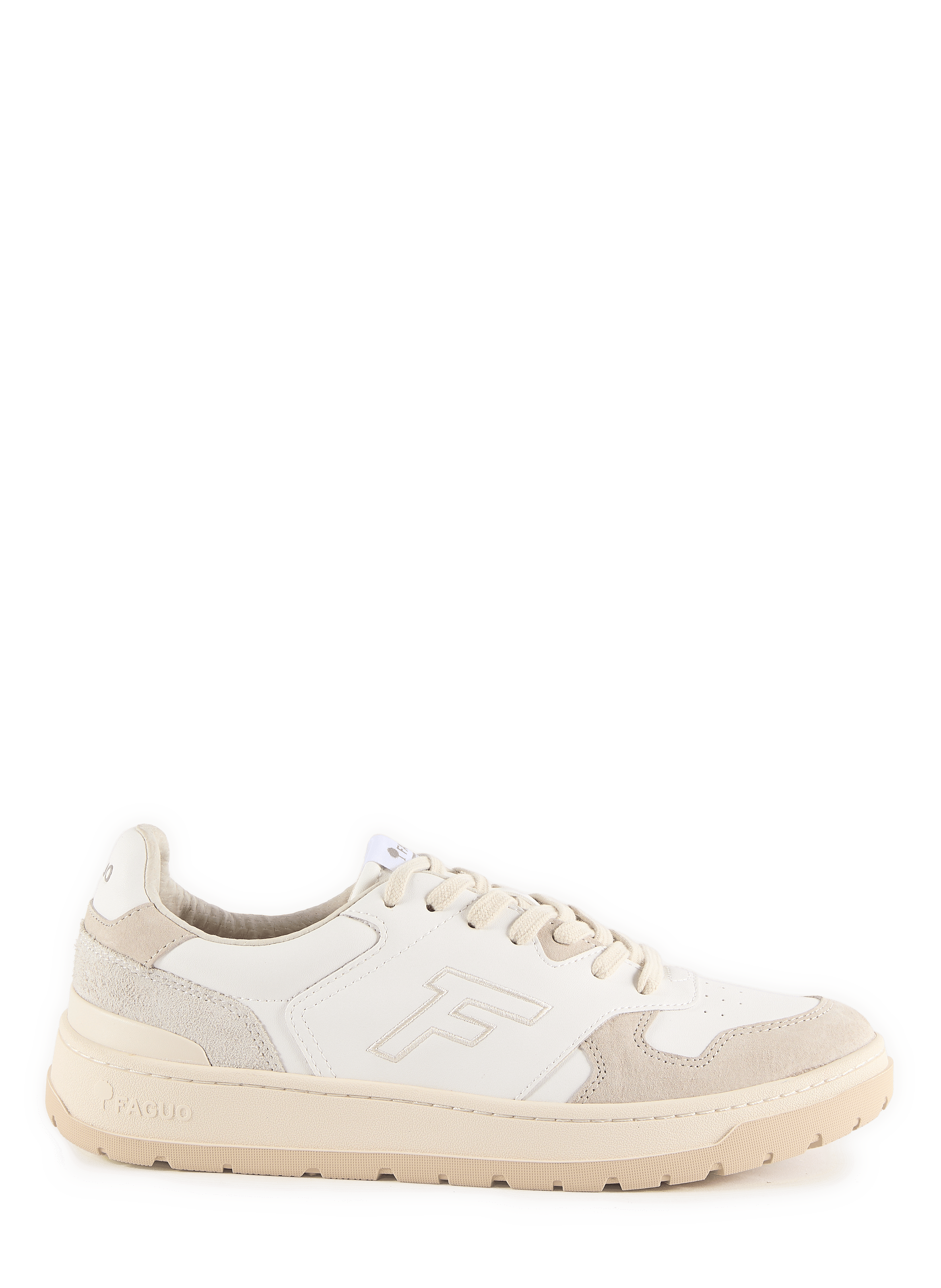 Scarpe da ginnastica basse bicolore in pelle FAGUO Bianco