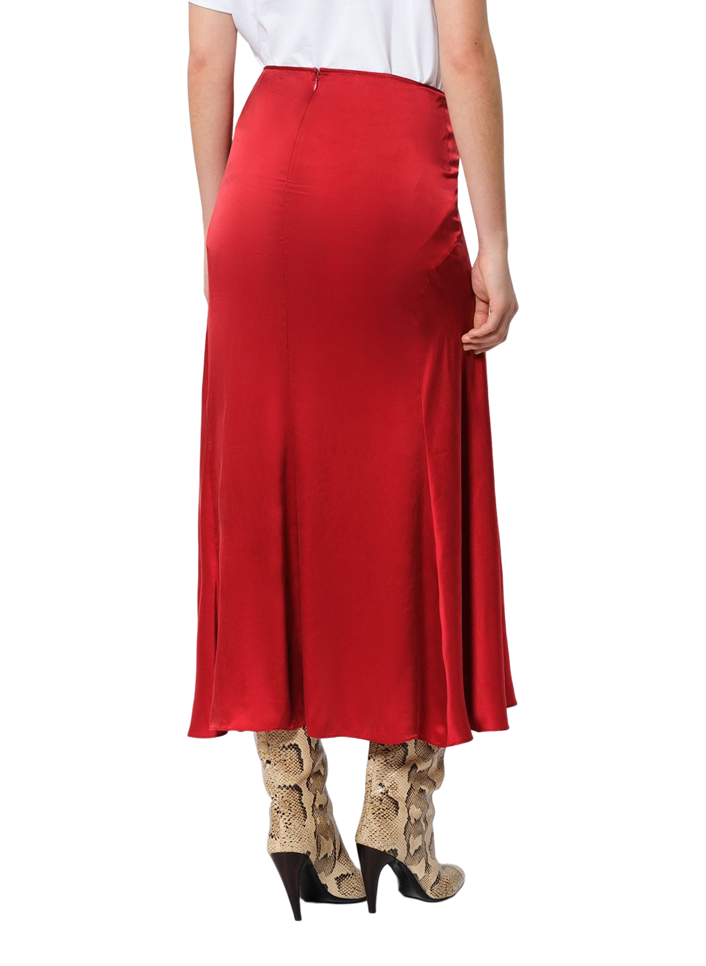 LAREN Seidenrock mit geraffter Taille ISABEL MARANT Rot