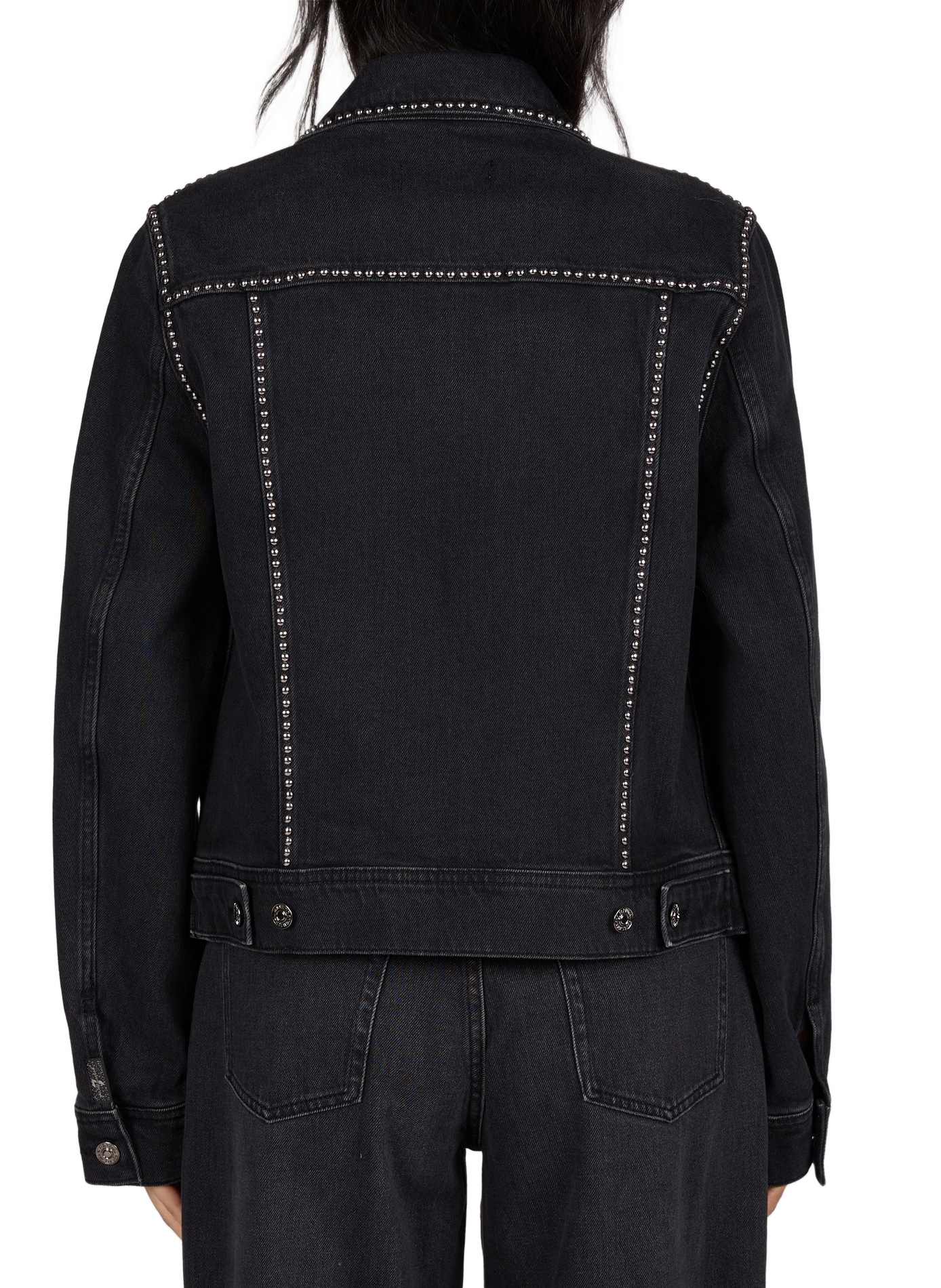 Straight-cut denim jacket in blended cotton 7 FOR ALL MANKIND Black