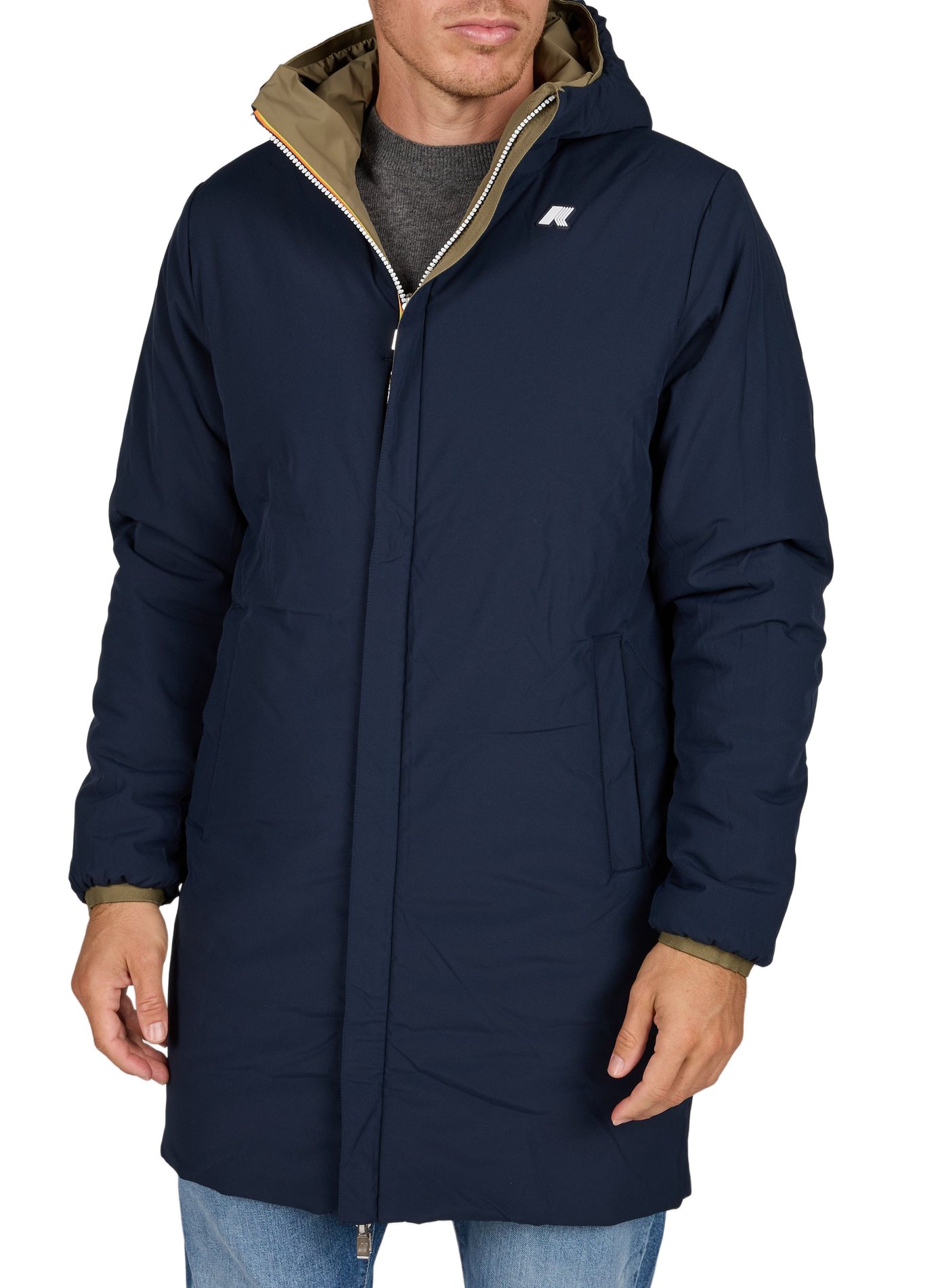 Parka réversible mi-longue Jacob St Warm K-WAY Kaki