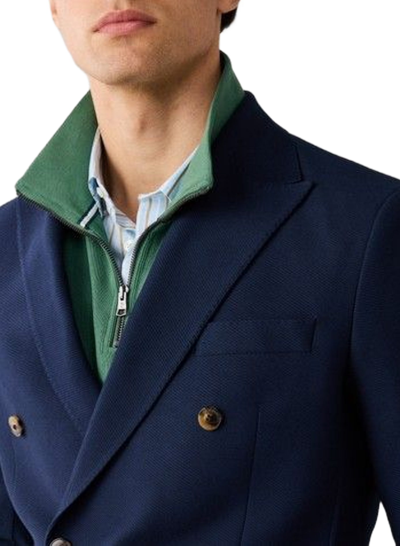 Blazer in blended cotton with tailored collar FACONNABLE Blue