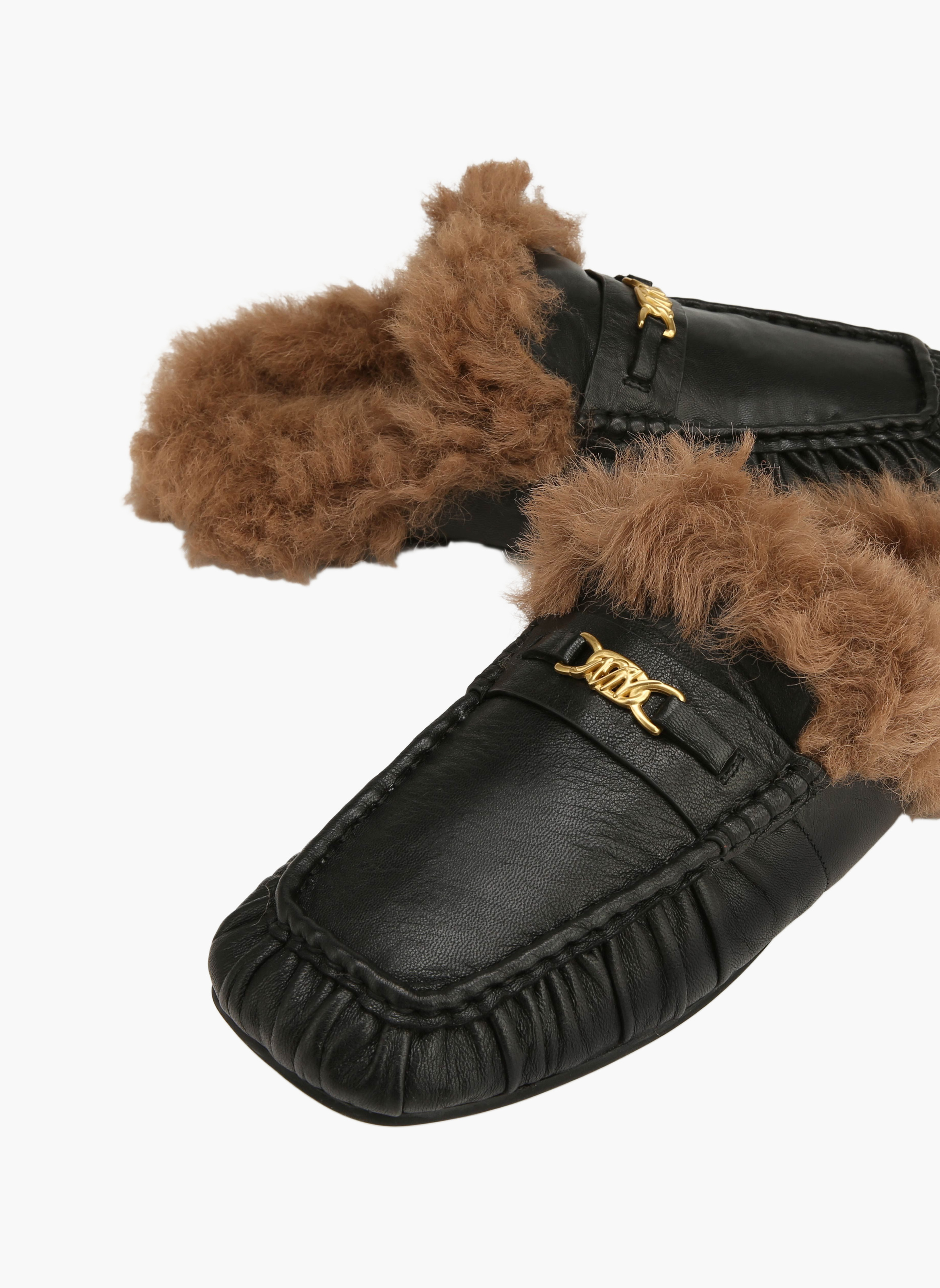 Mules ritz en cuir NAKED WOLFE Noir