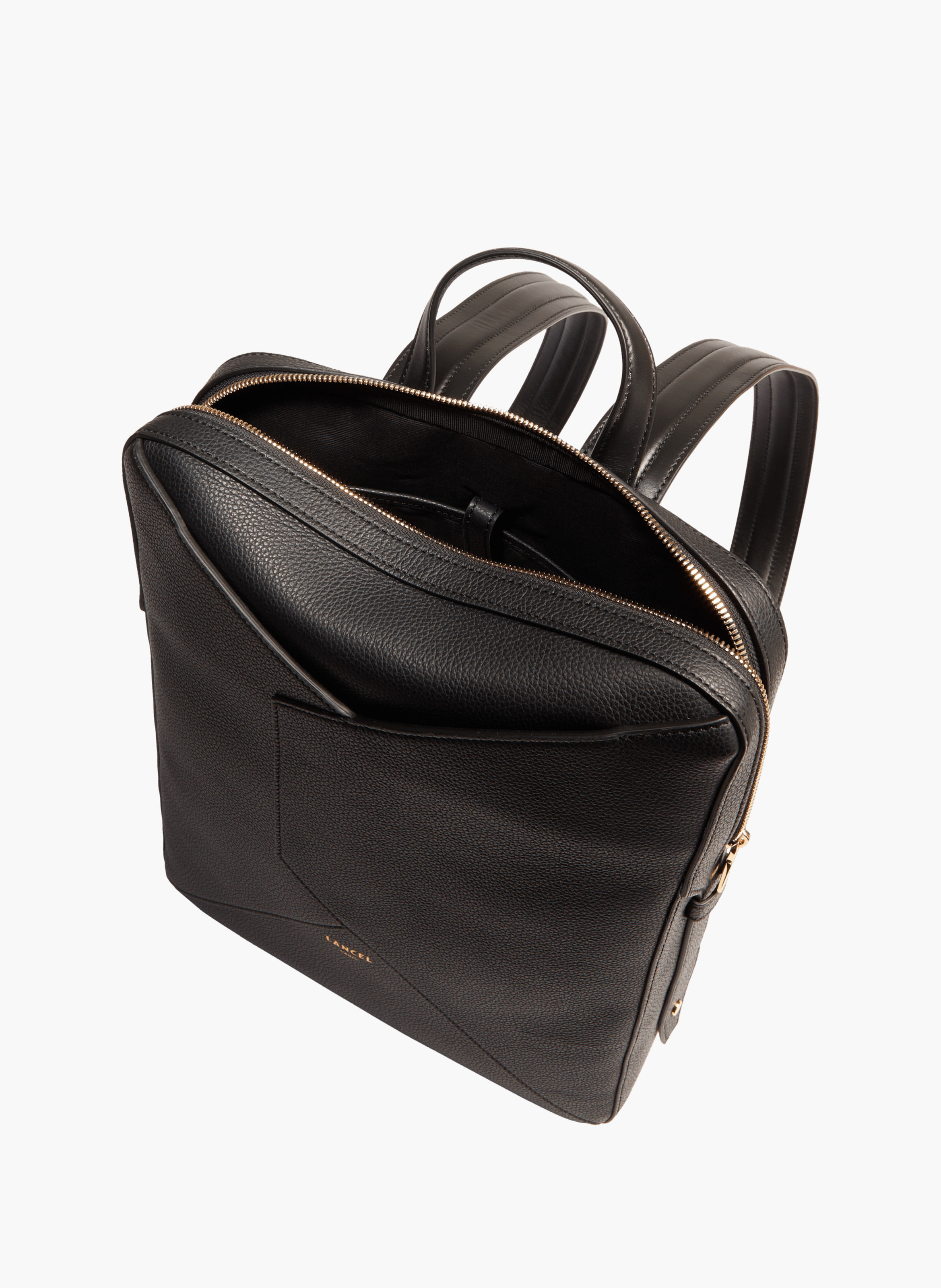 Sac à dos zippé 14' enveloppe de lancel en cuir LANCEL Noir