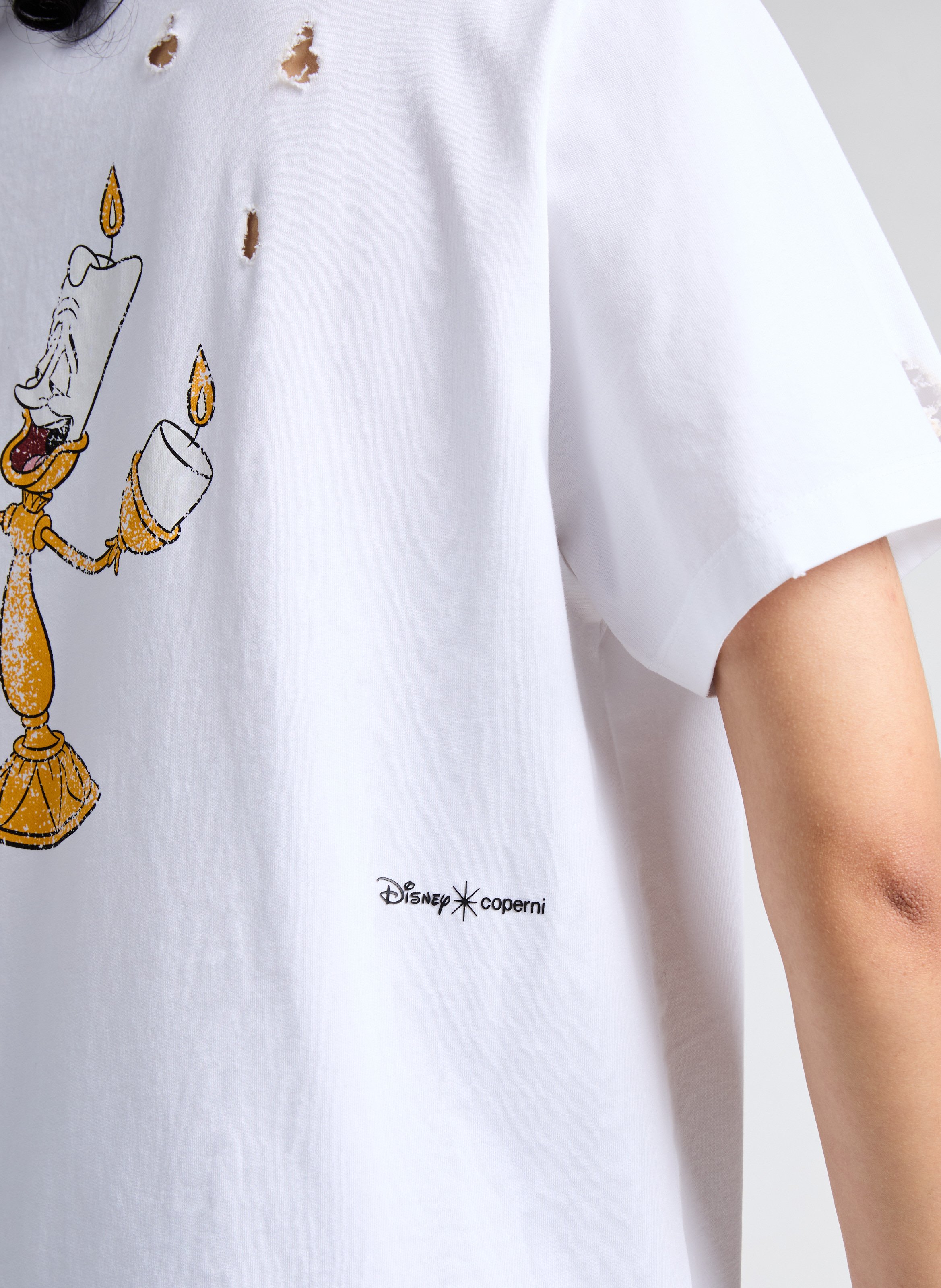Distressed and printed T-shirt COPERNI White