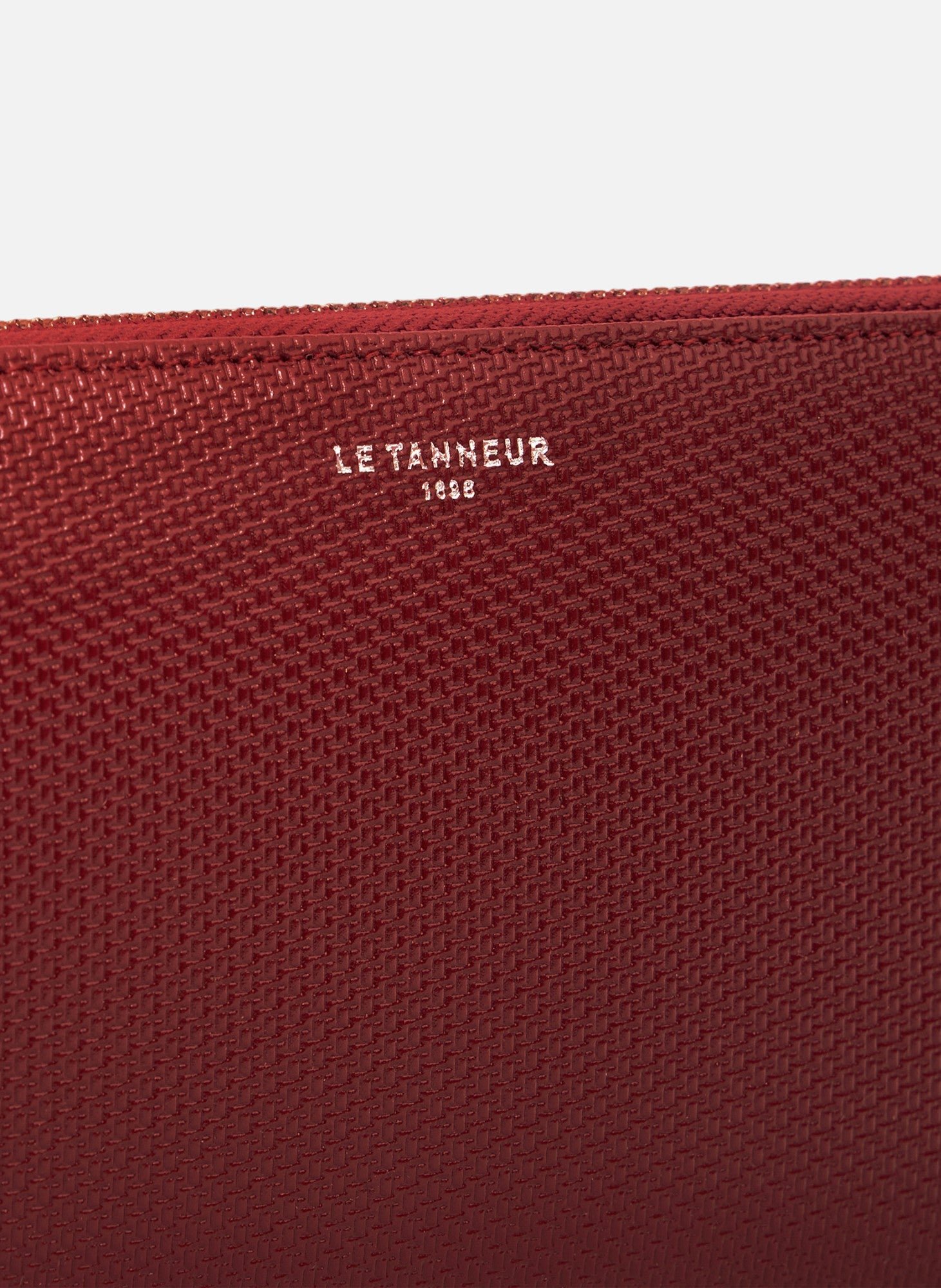 Compagnon zippé emilie en cuir signature t LE TANNEUR Rouge