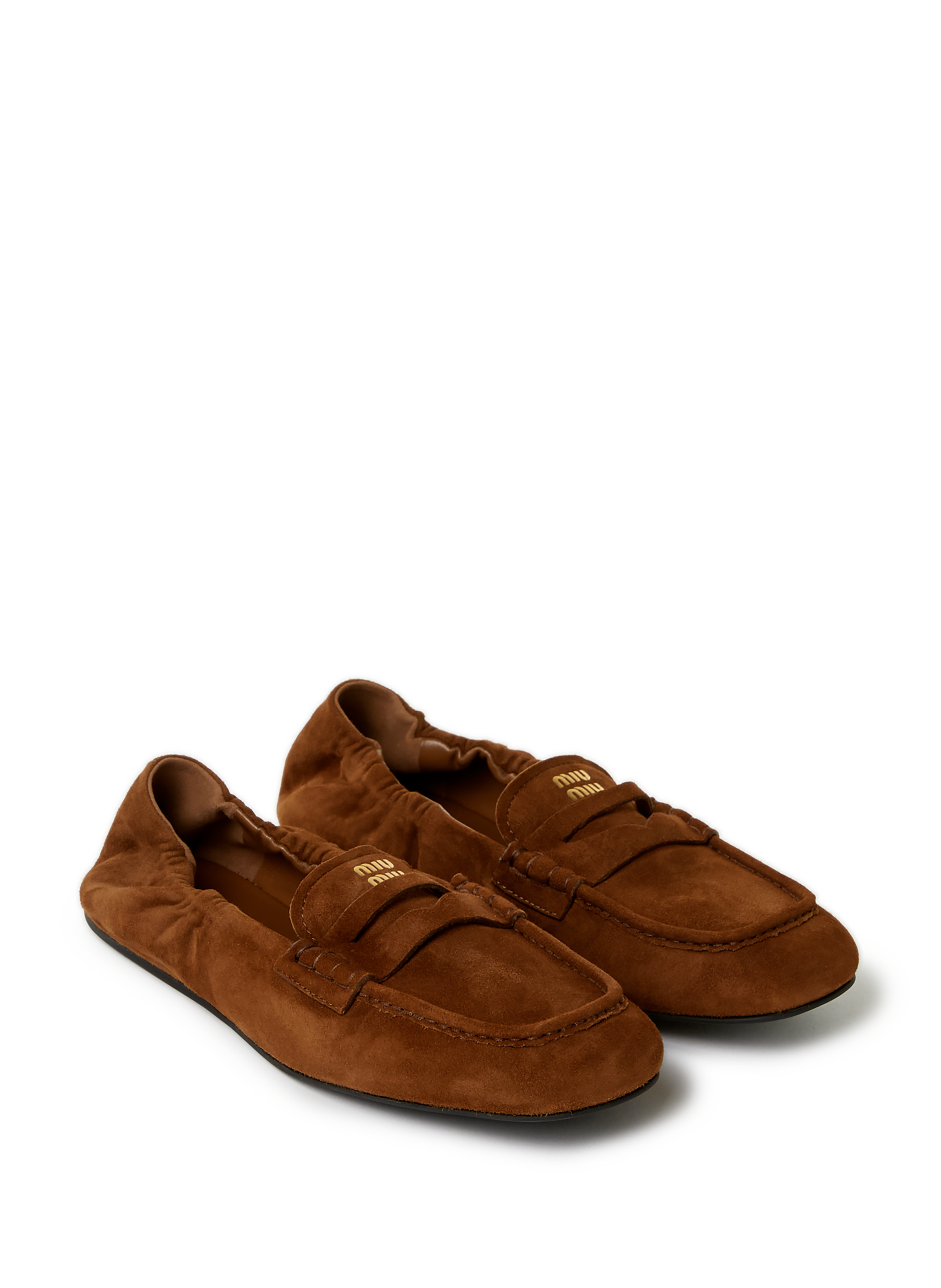 Mocassins en cuir suédé MIU MIU Marron