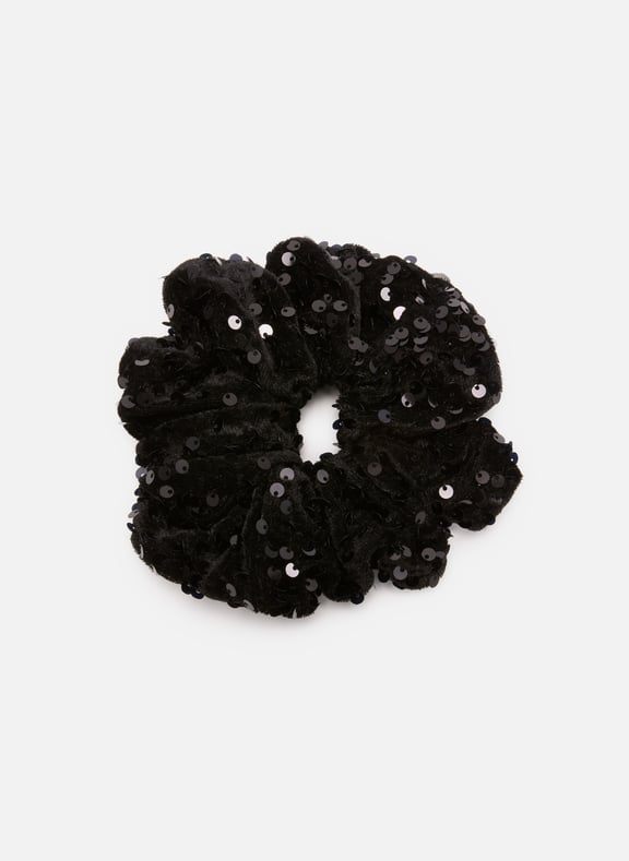 Chouchou large en sequins Noir by AU PRINTEMPS PARIS AU PRINTEMPS PARIS Chouchou large en sequins Noir