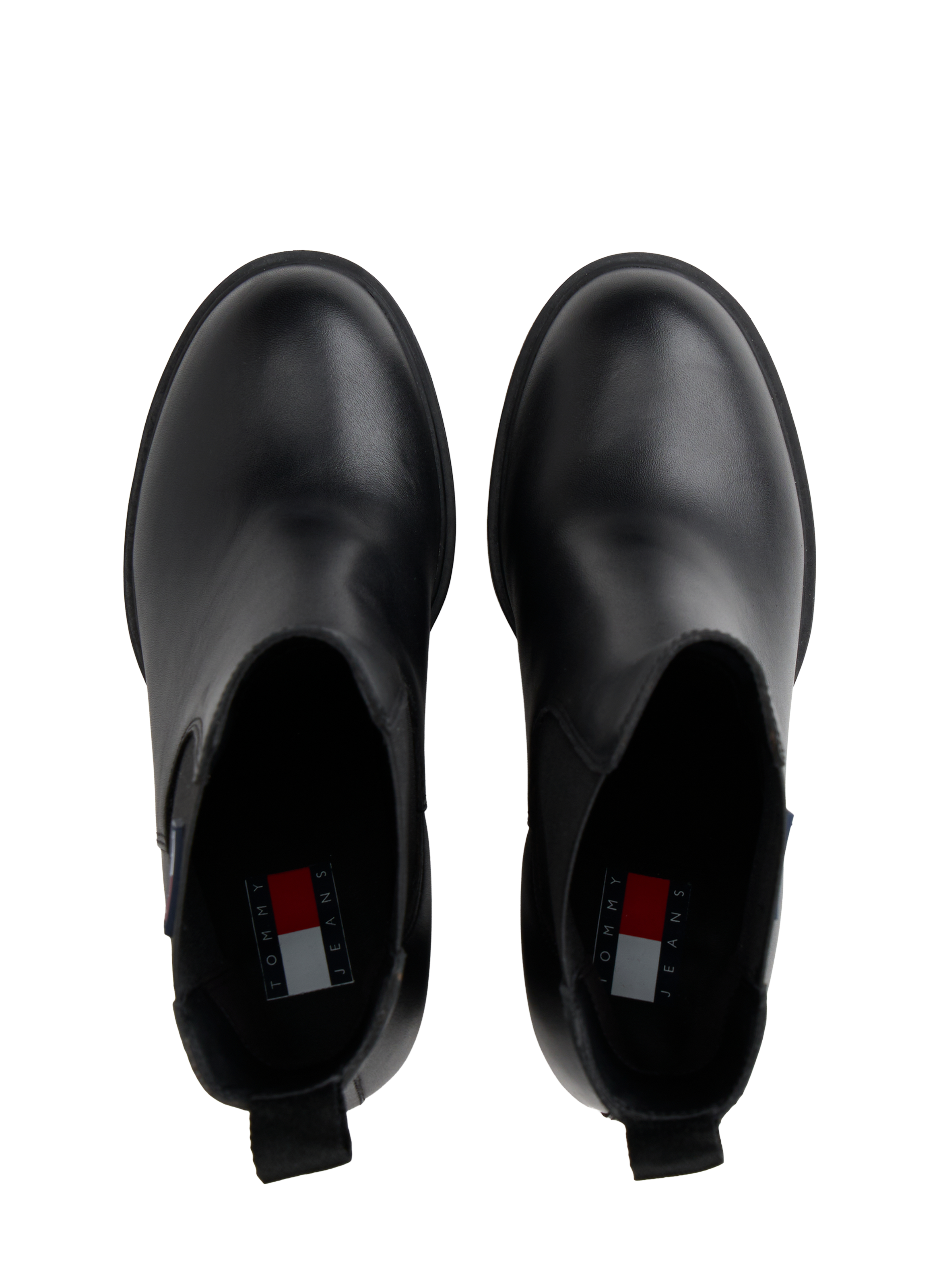 Bottines à talons hauts crantés en cuir TOMMY HILFIGER Noir