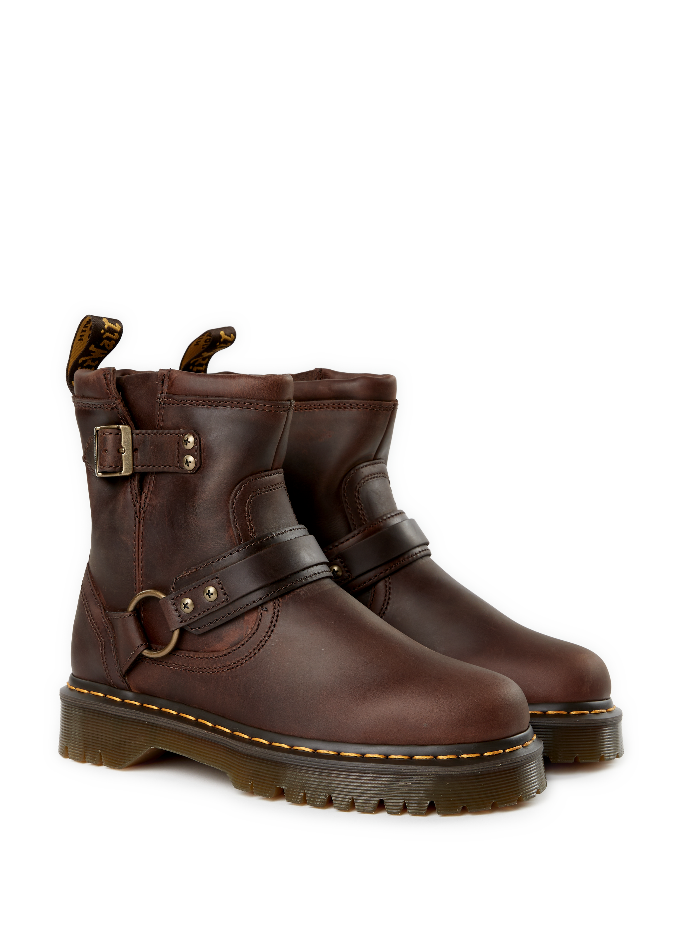 Leather wedge ankle boots DR. MARTENS Brown