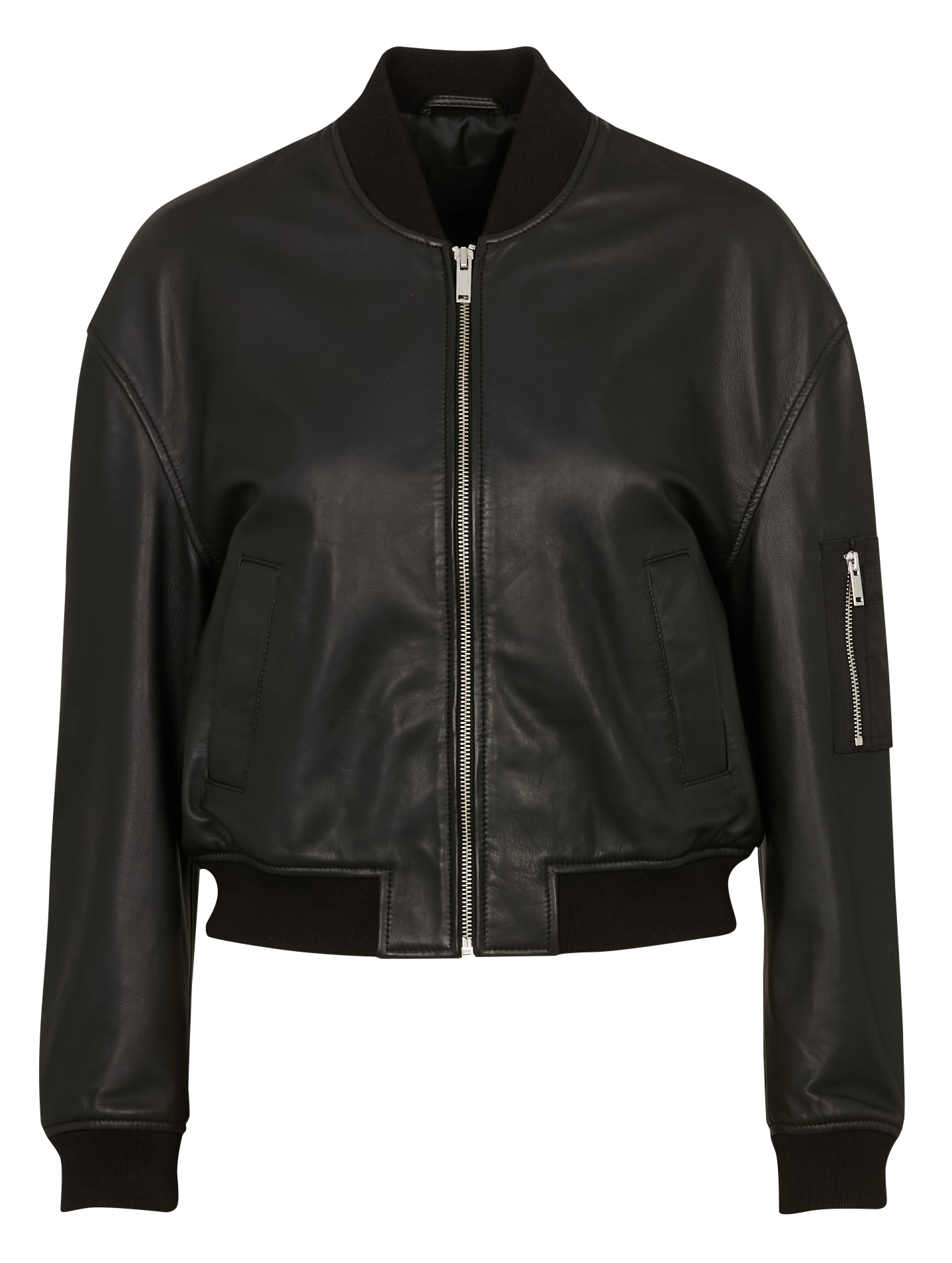 Blouson oversize col teddy en cuir IKKS Noir
