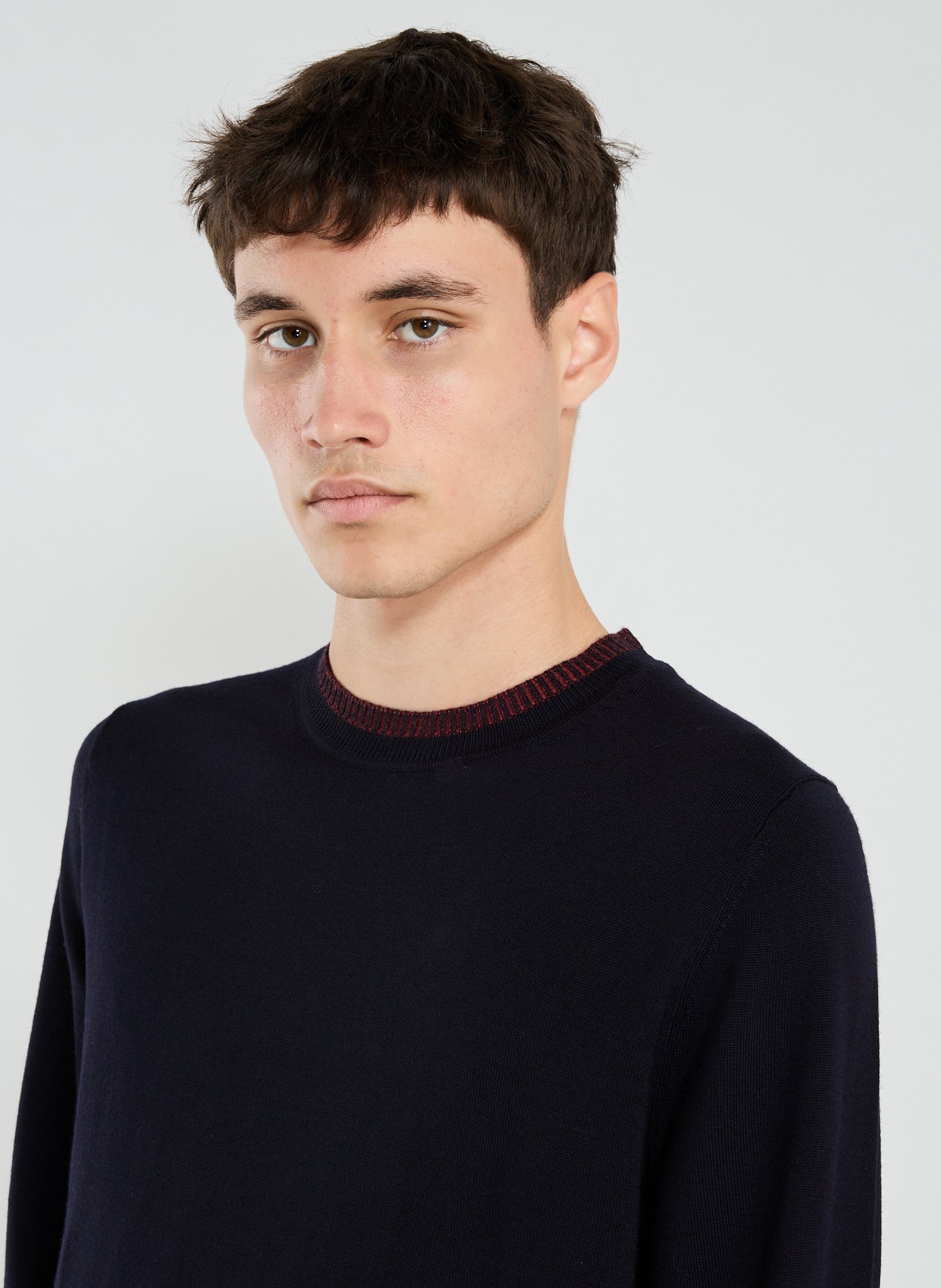 Pull col rond en laine mérinos PAUL SMITH Bleu