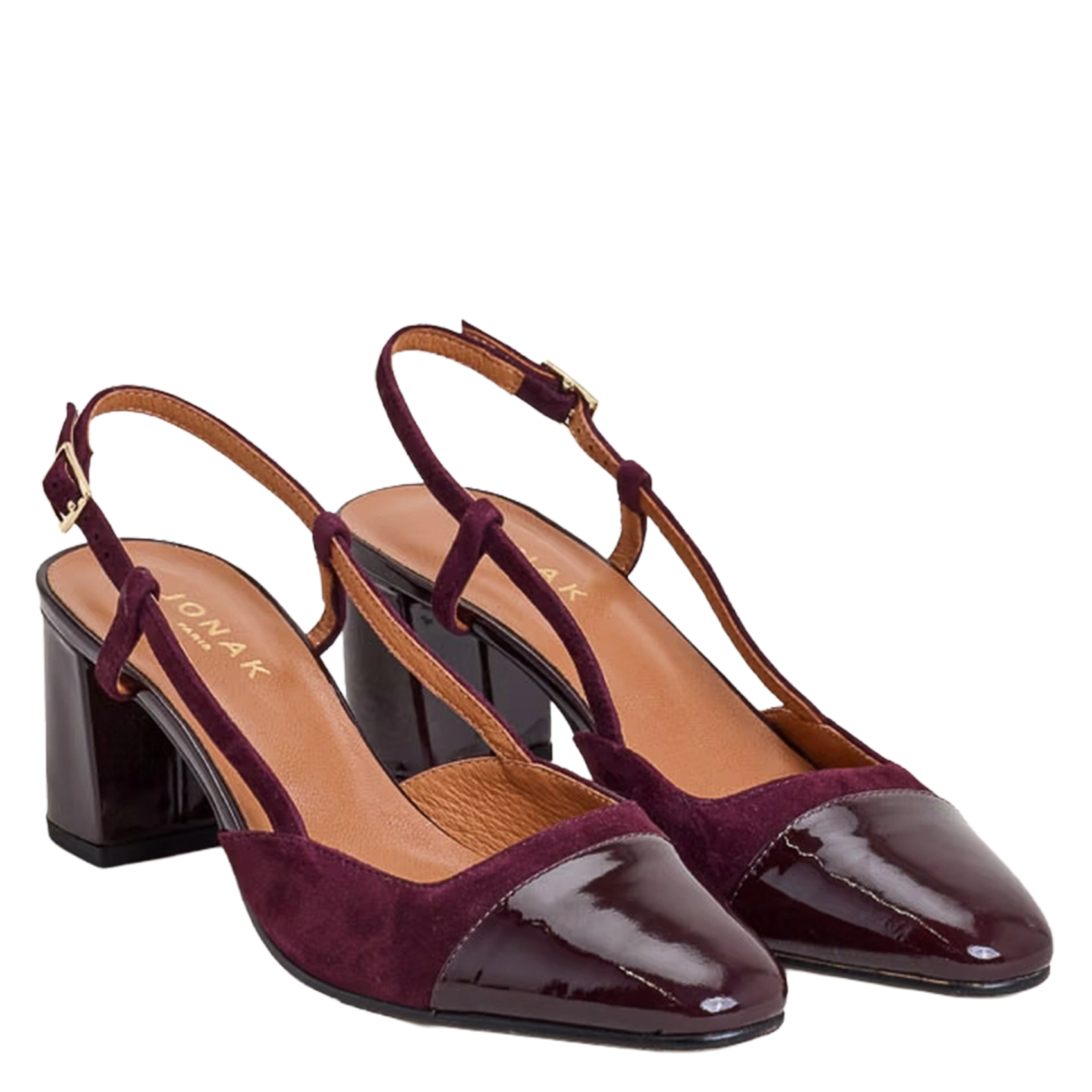 Slingbacks en cuir bi-matière dhapop JONAK Rouge