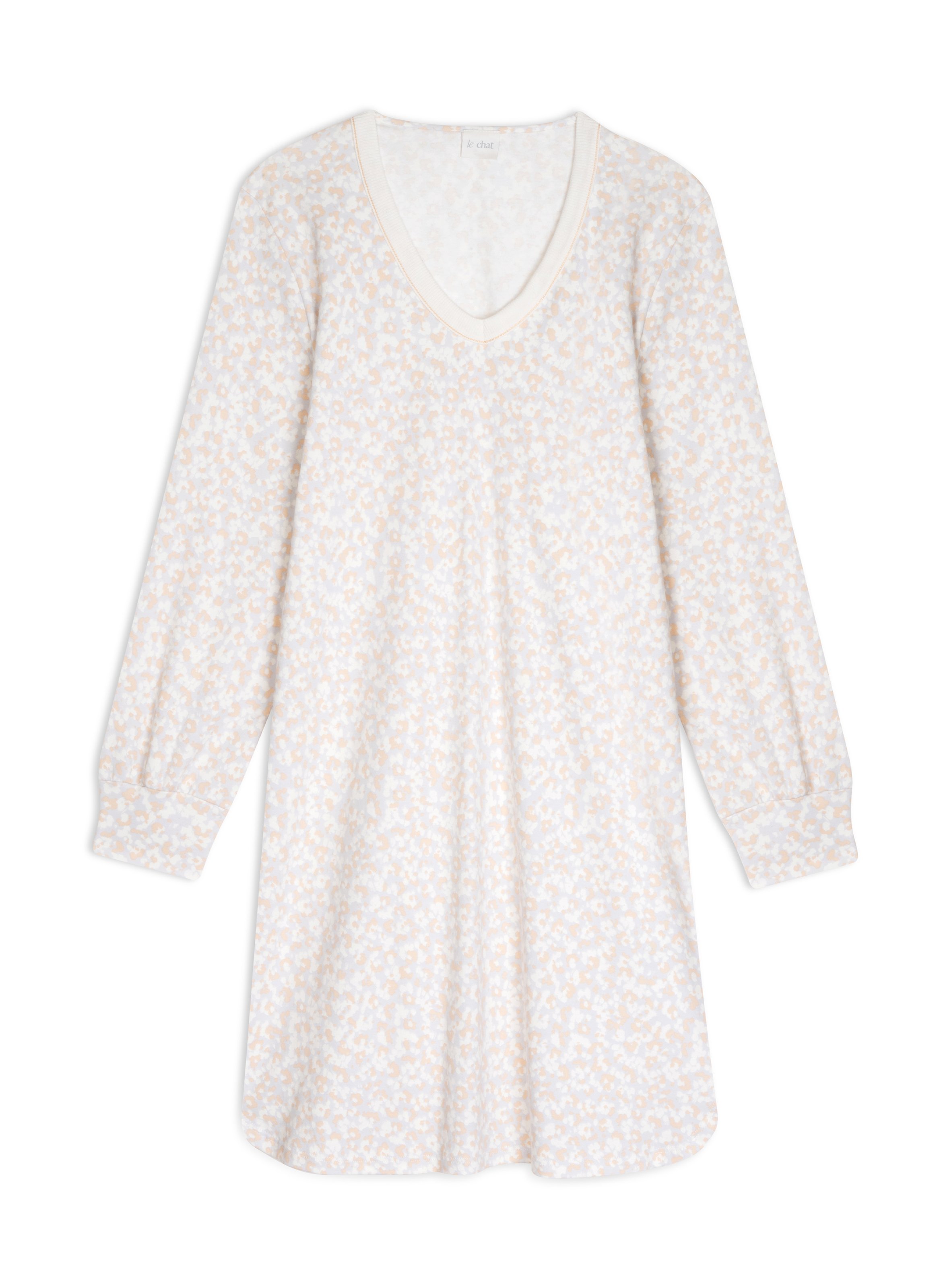 Chemise de nuit en coton linette 101 LE CHAT Multicolore