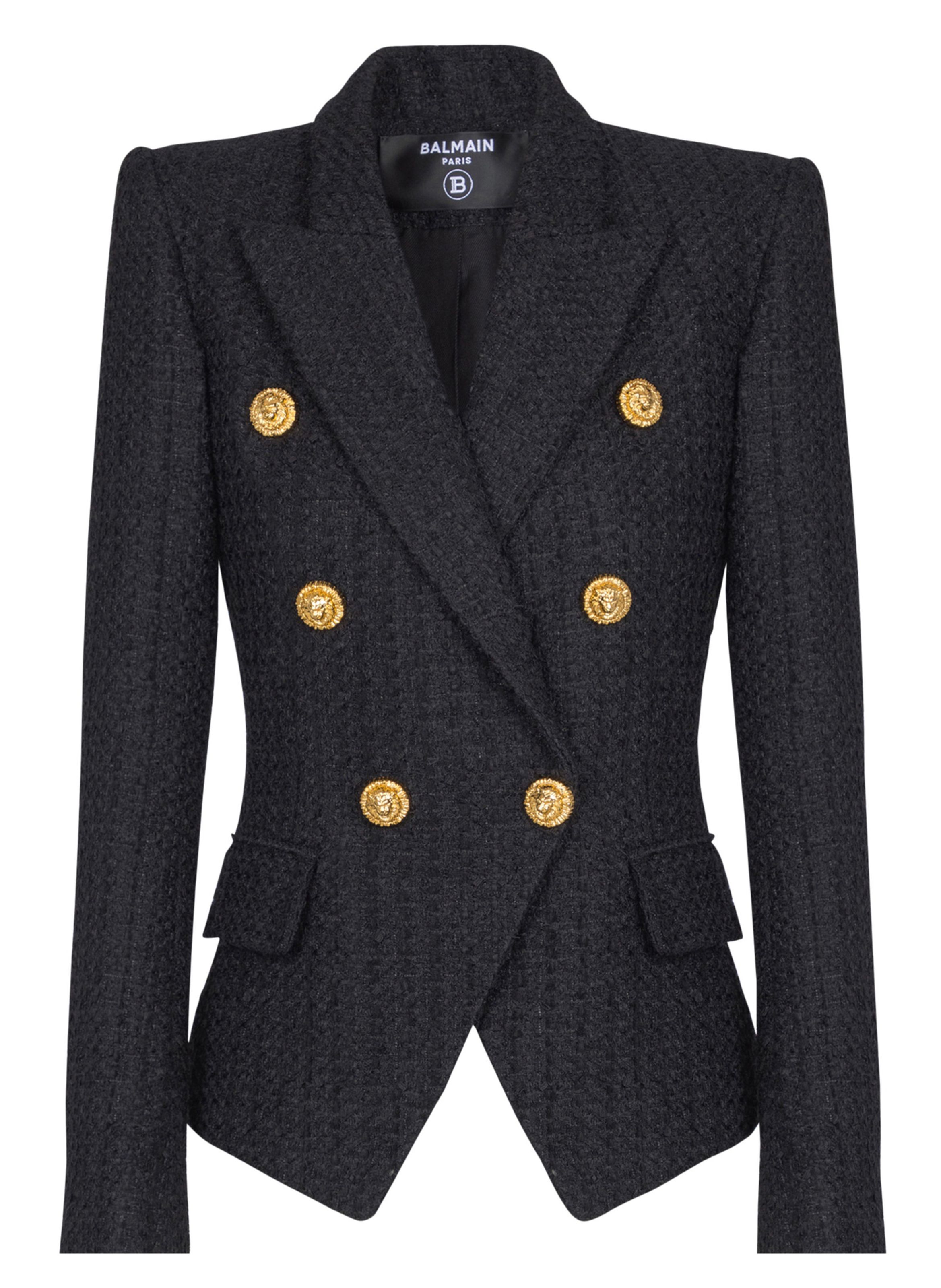 Veste 6 boutons en tweed BALMAIN Noir