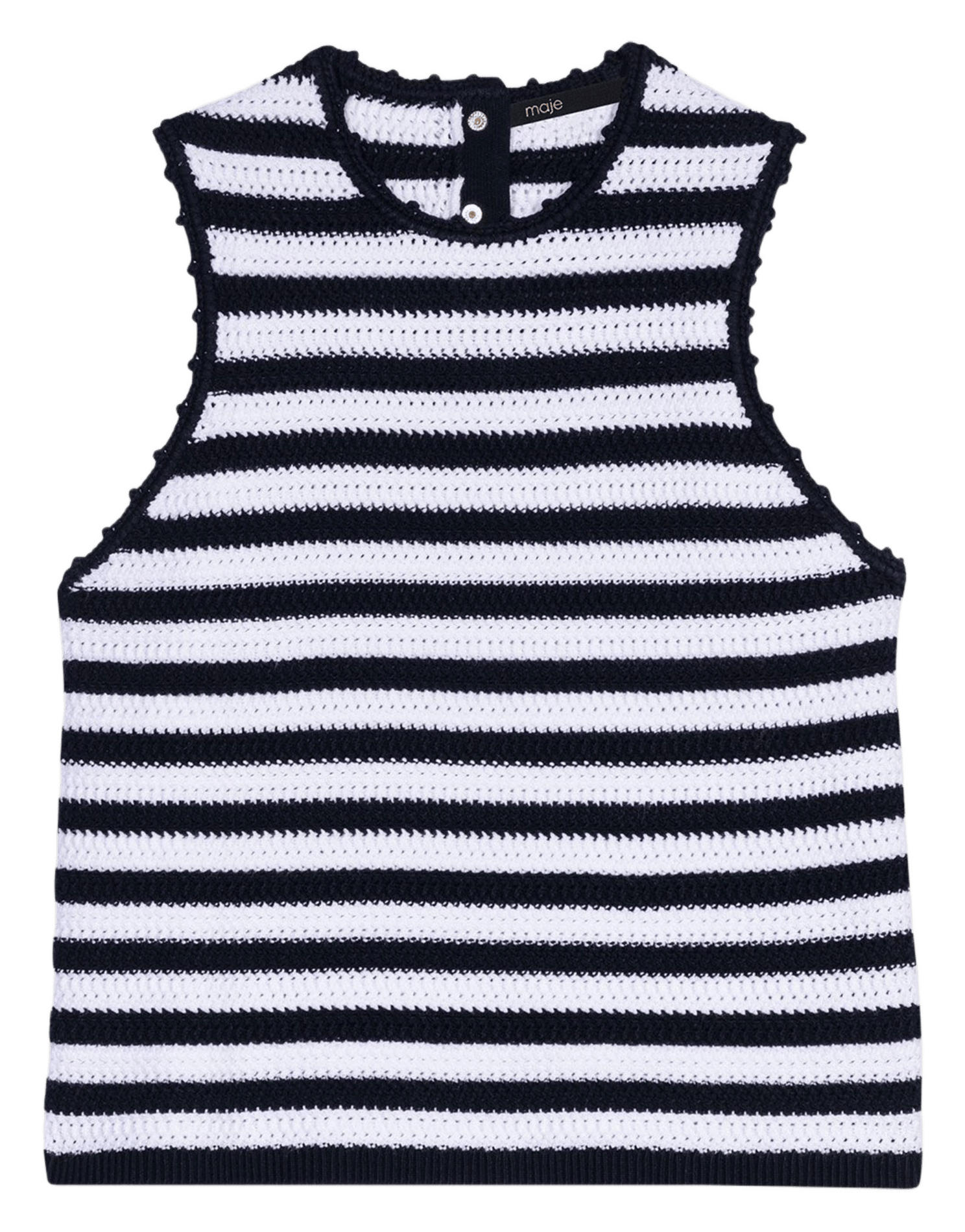 Débardeur rayé en maille Blanc