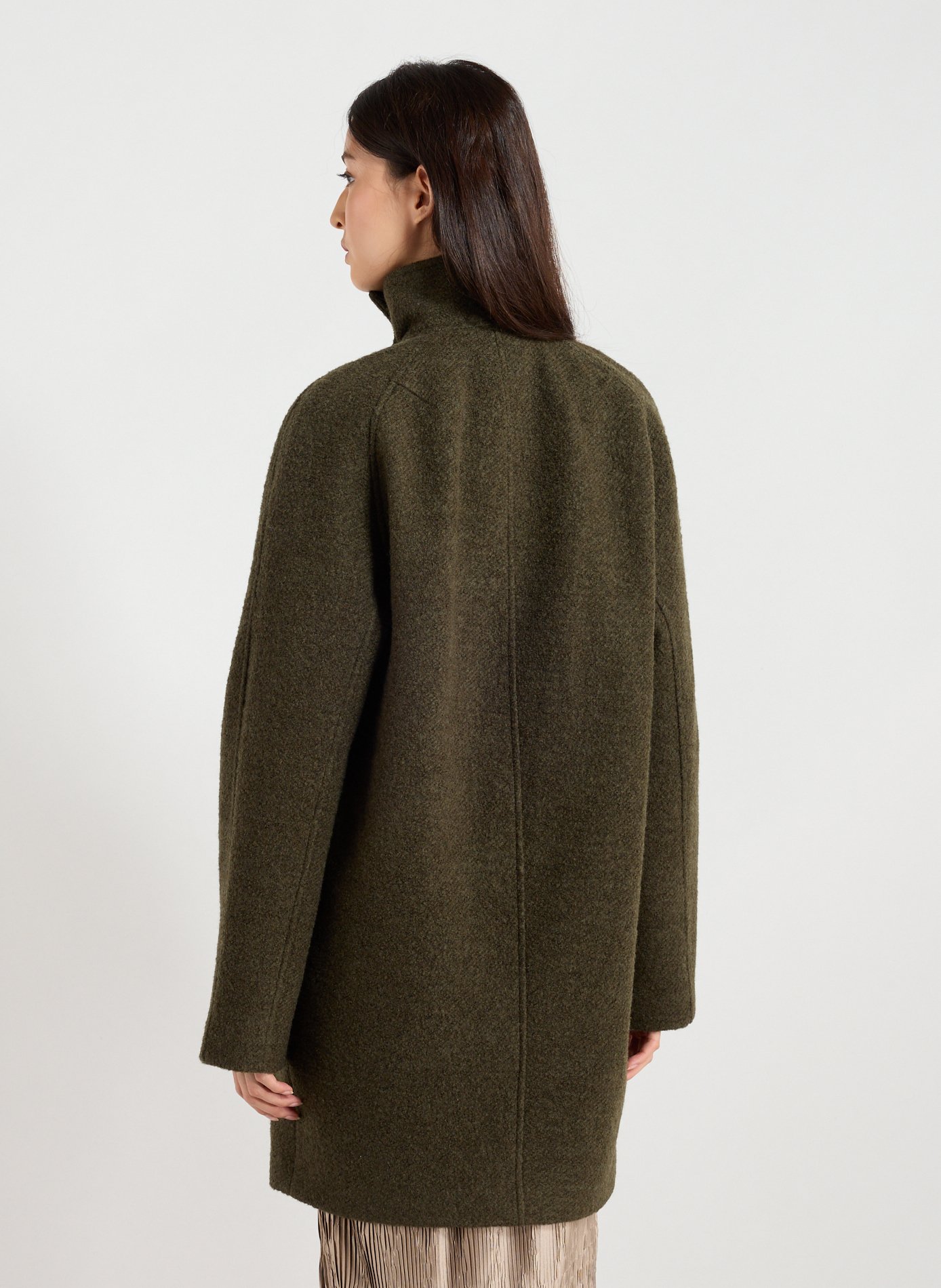 Veste droite col montant en laine mélangée SAMSOE SAMSOE Vert