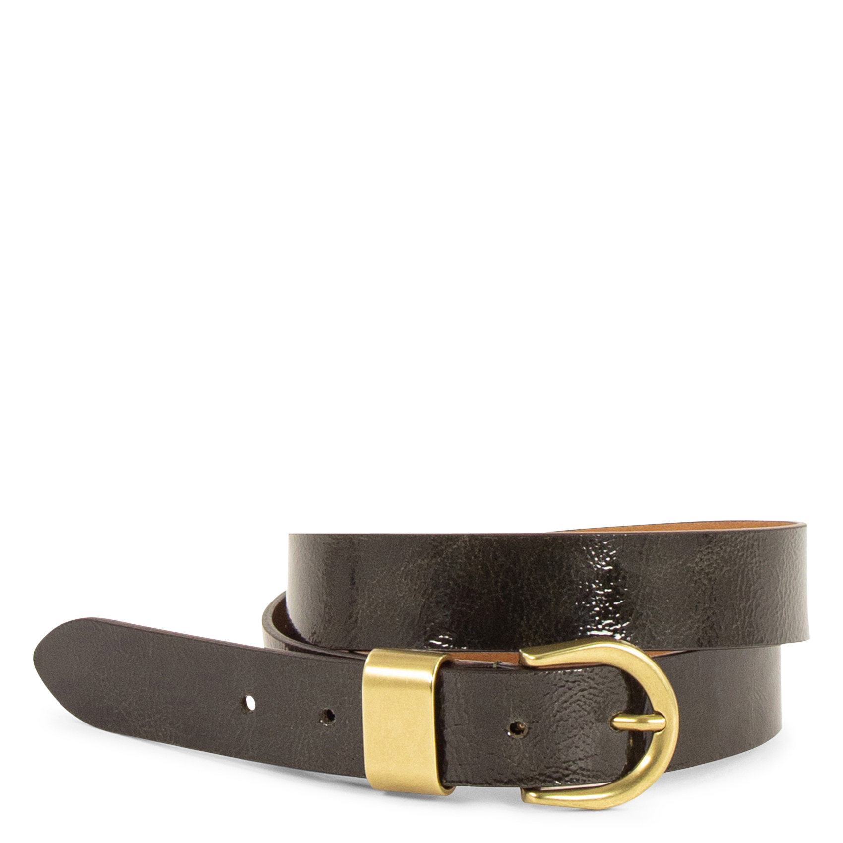 Ceinture à boucle en cuir miloa p SESSUN Kaki