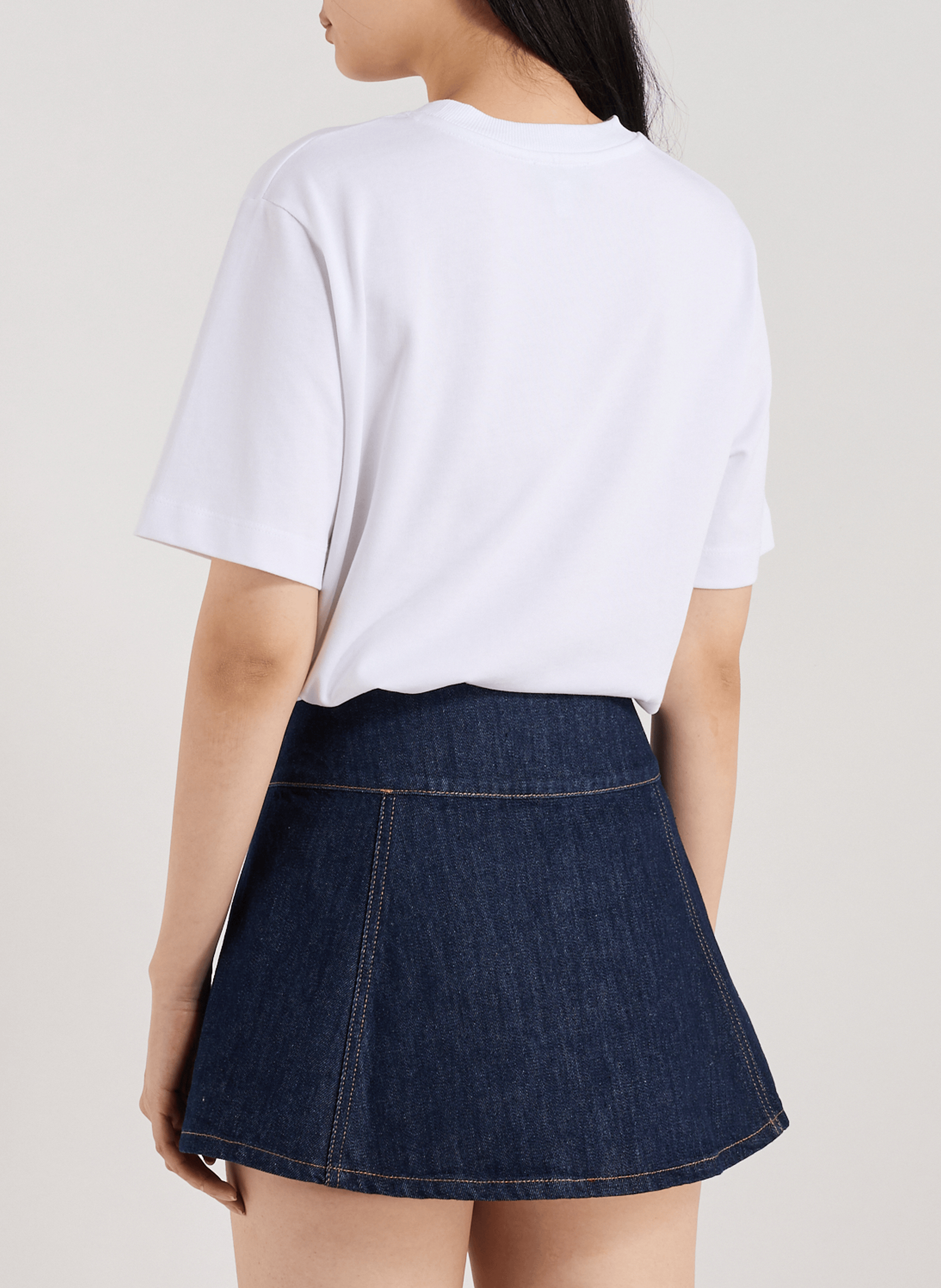 Top uni col rond TOPSHOP Blanc