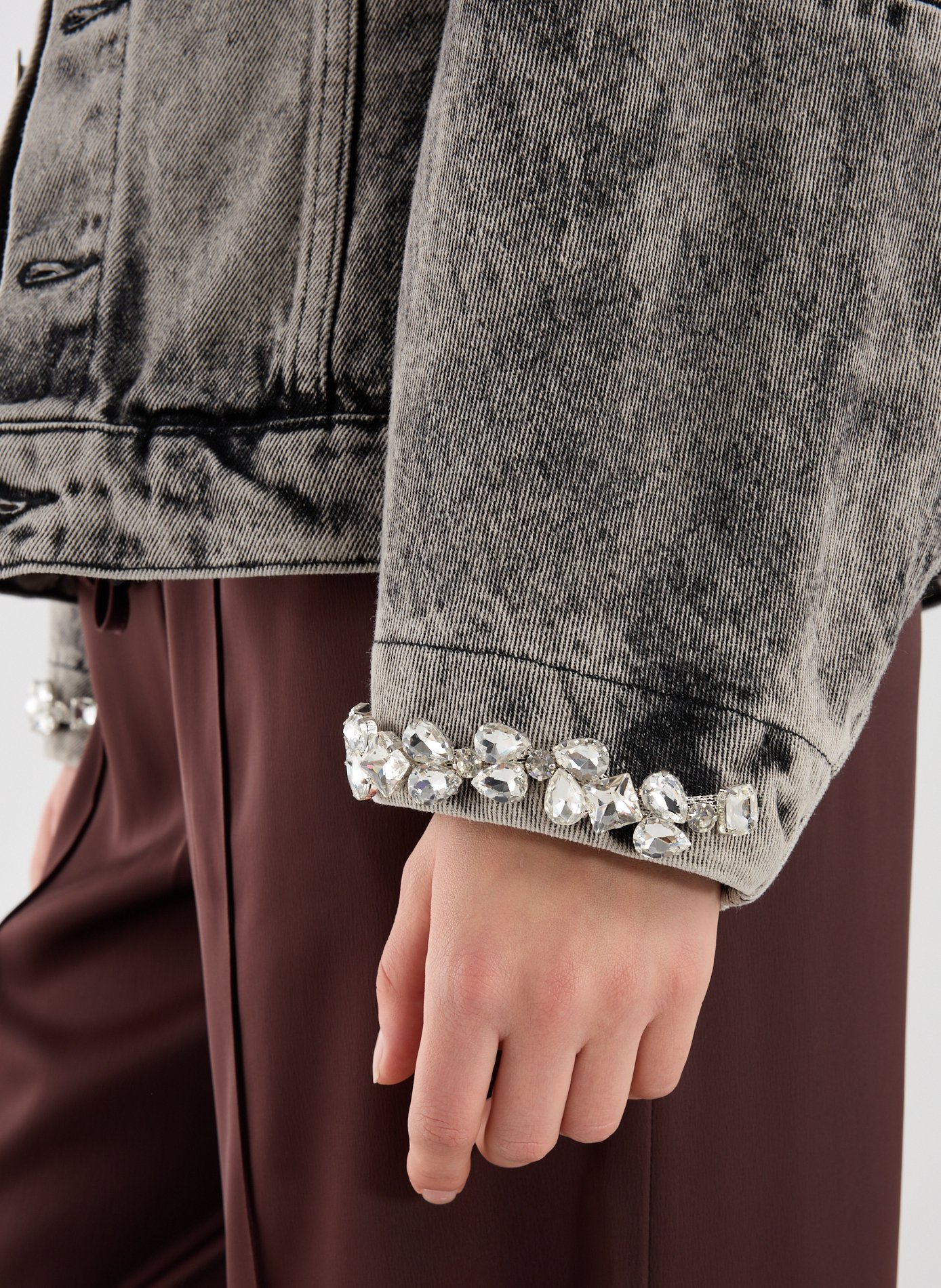 Veste délavée col classique en coton MARQUES ALMEIDA Noir