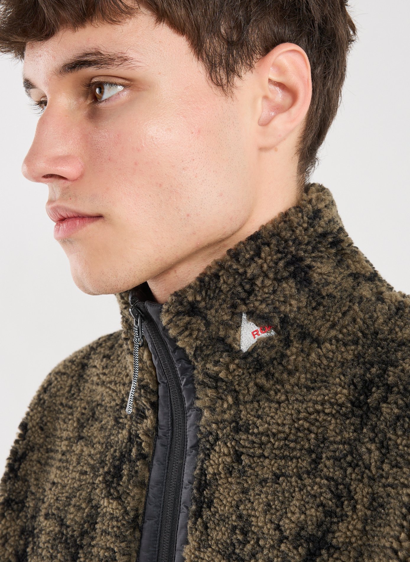 Oversized high-neck Eween fleece jacket ROA Khaki