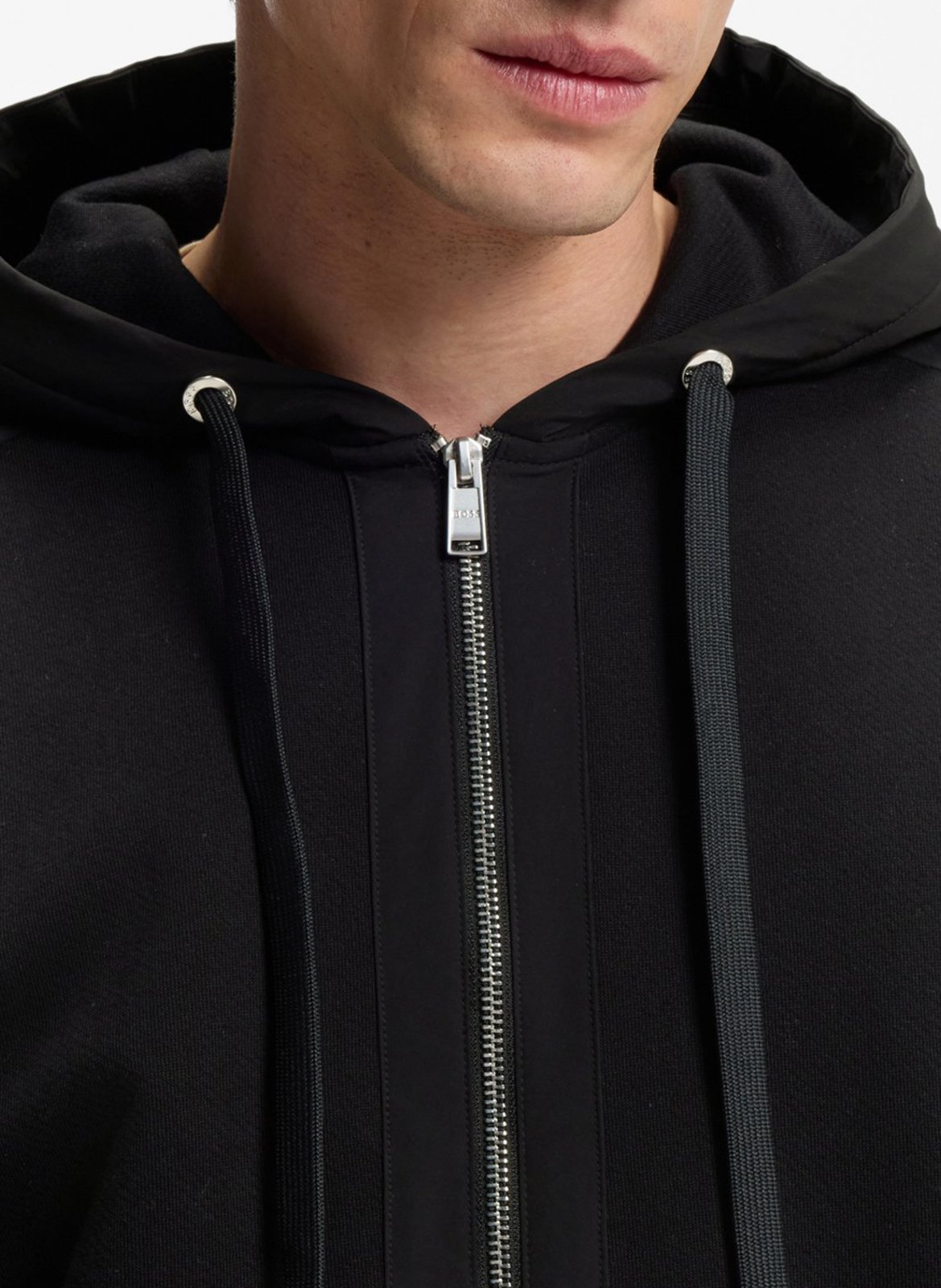 Sweatshirt col rond en coton BOSS Noir