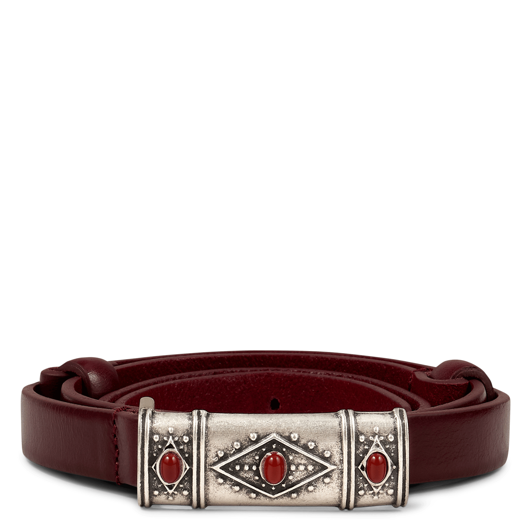 Ceinture en cuir à boucle fantaisie bondy BA&SH Rouge