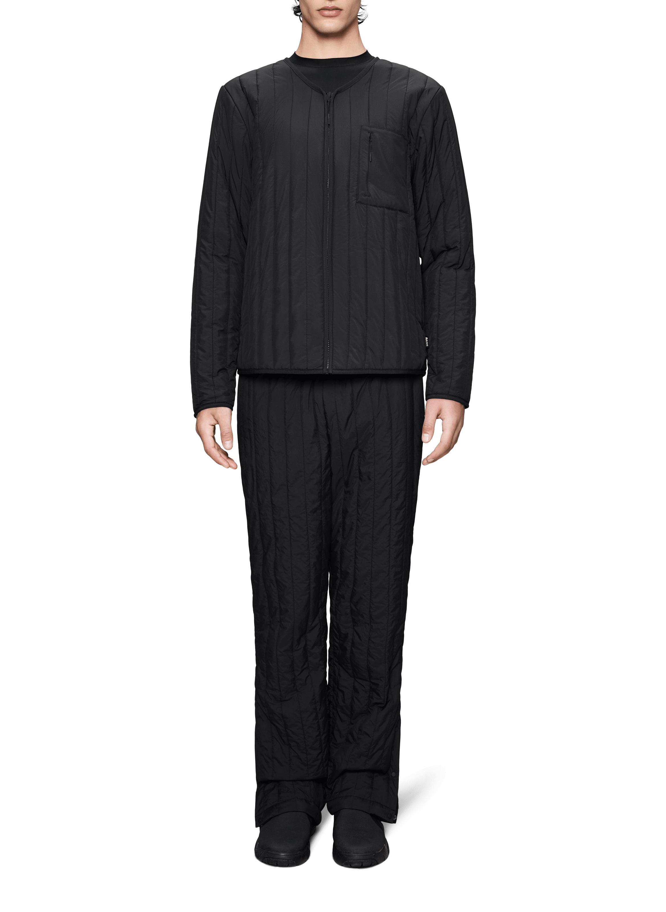 Veste matelassée à encolure V RAINS Noir