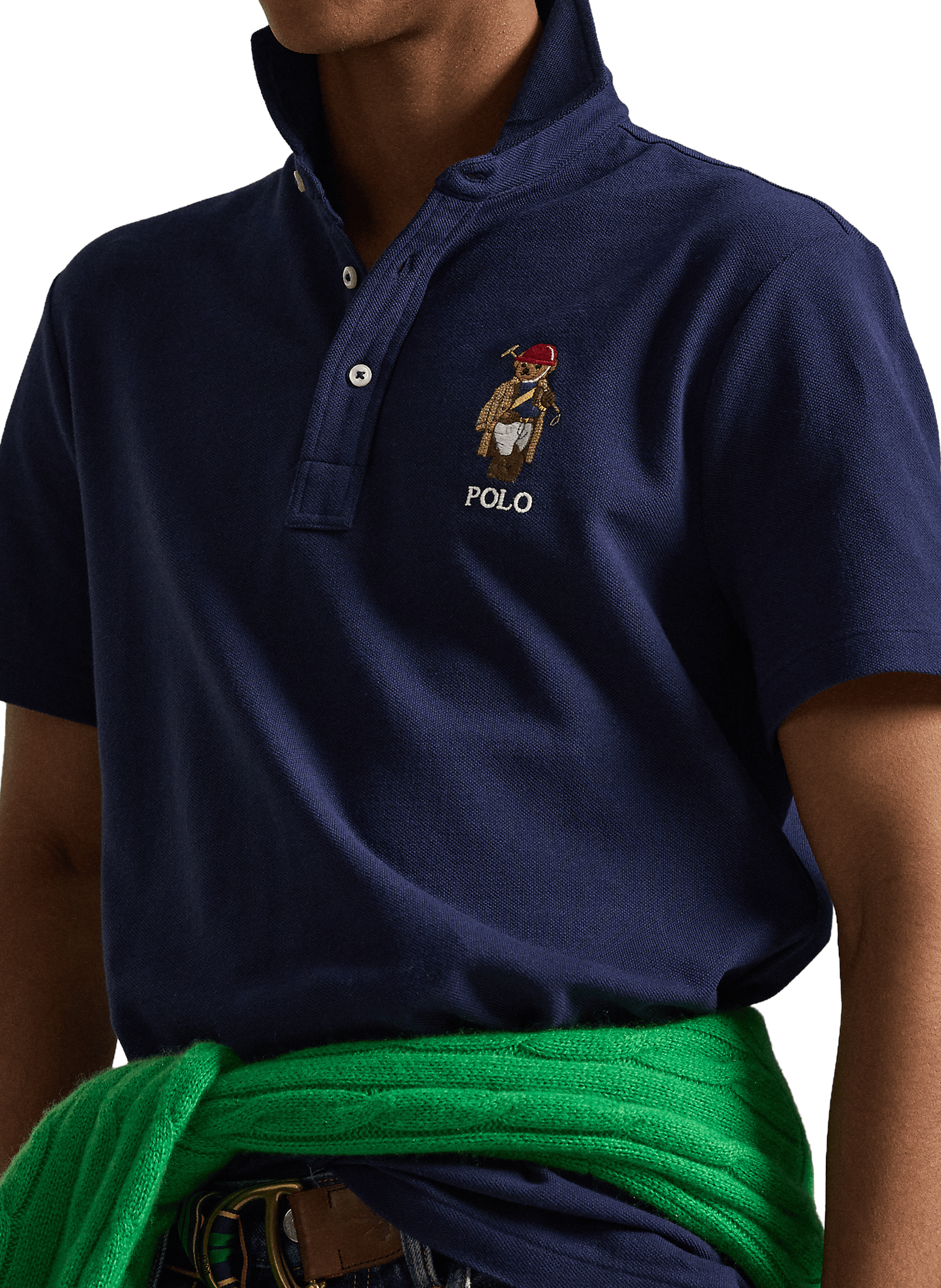 Polo manches courtes ours brodé en coton POLO RALPH LAUREN Bleu