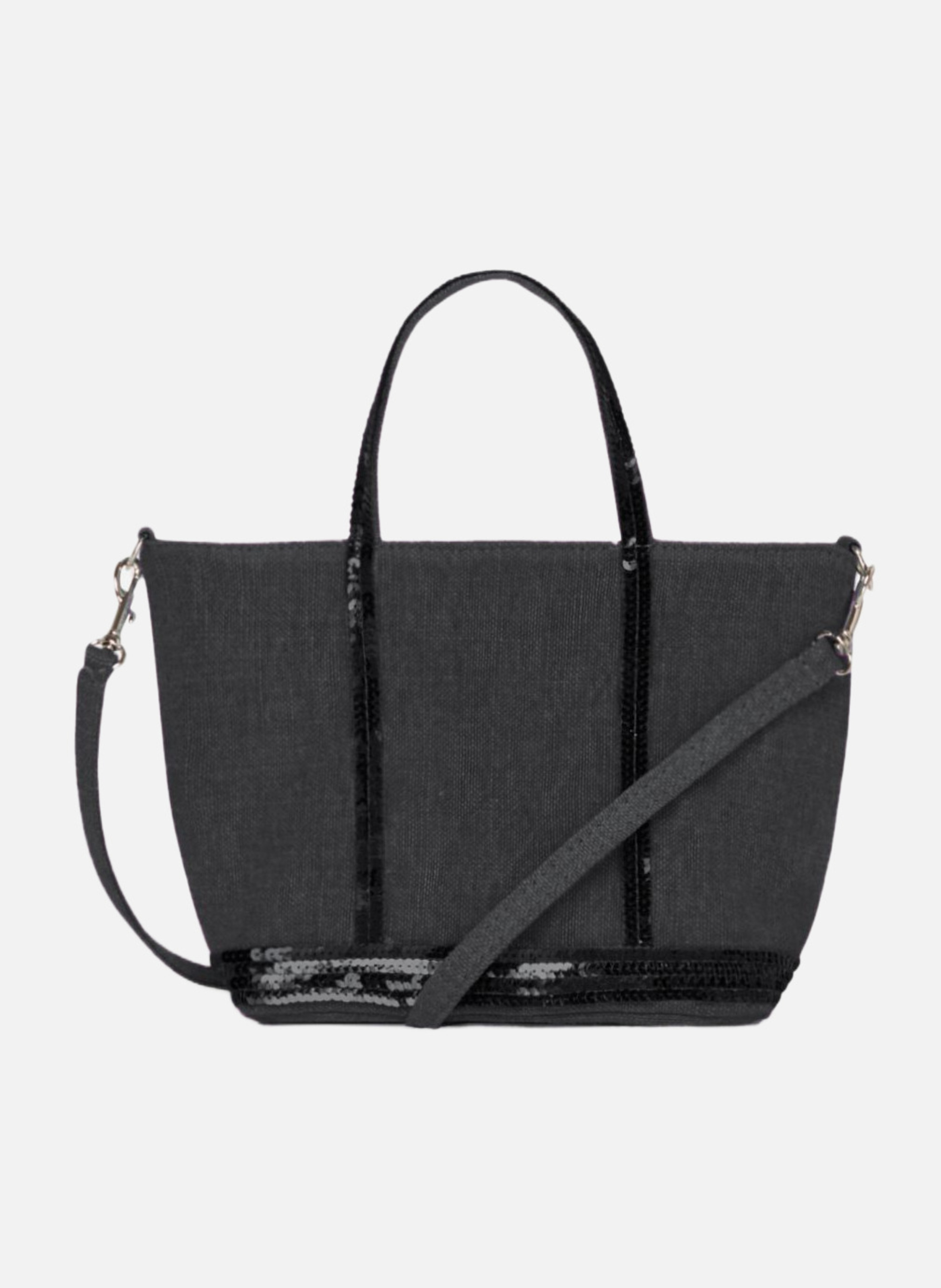 Cabas xs zippé en lin  Noir