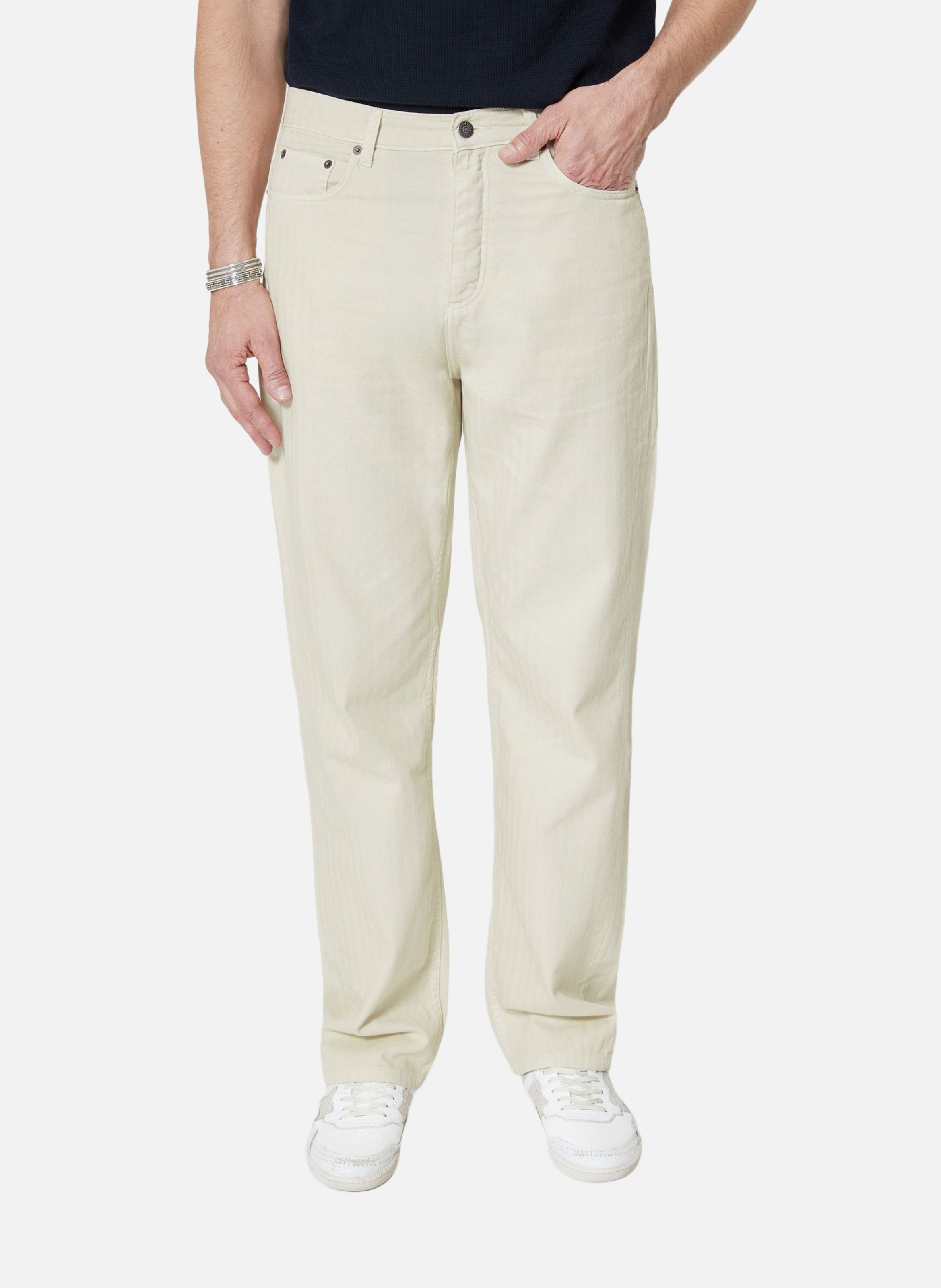 Jean droit avec chevron délavé THE KOOPLES Beige