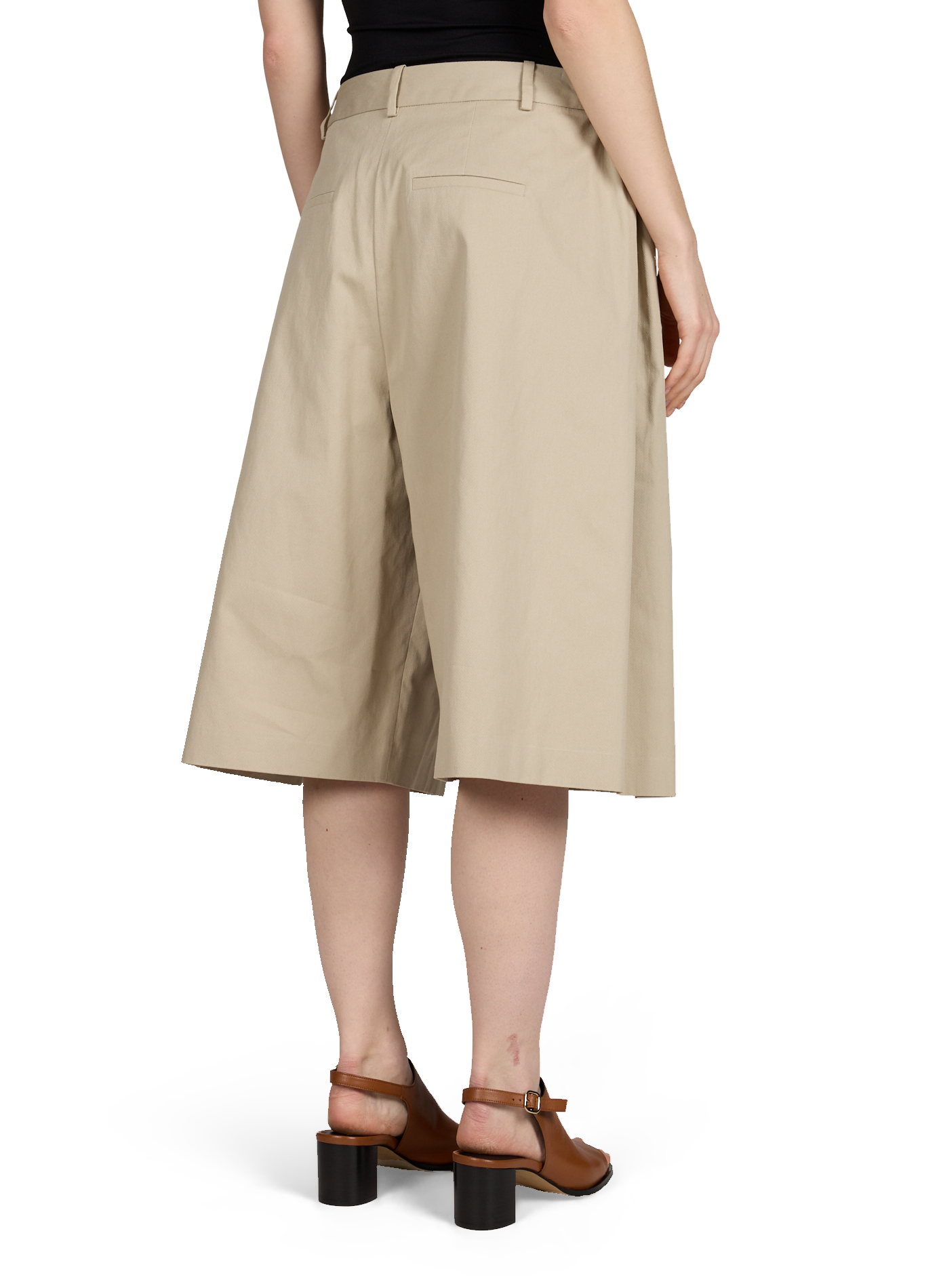 Bermuda large plissé en coton TIBI Beige