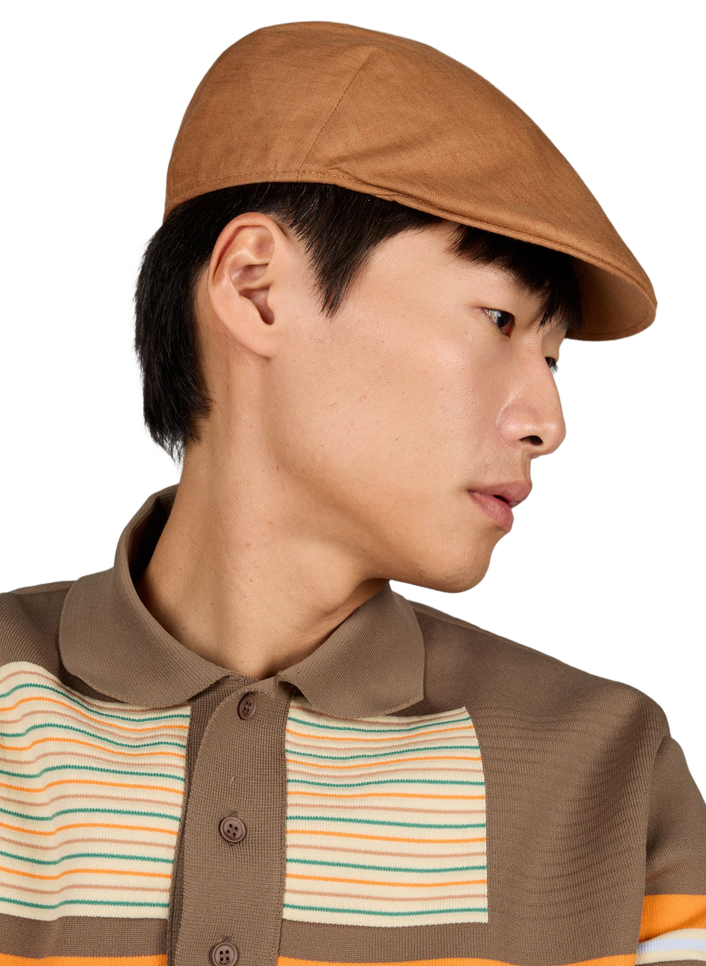 Mütze aus Leinen von Parigi. BORSALINO Braun