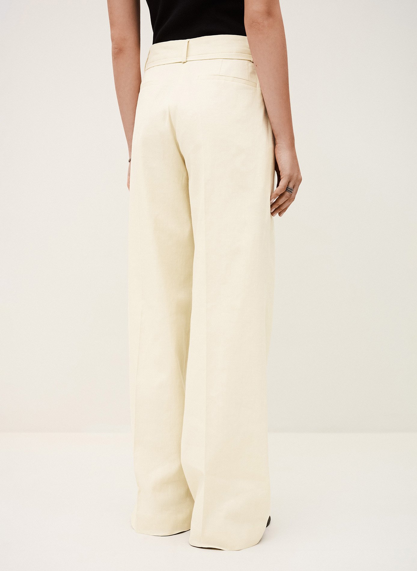 Pantalon large en lin mélangé cista BA&SH Beige