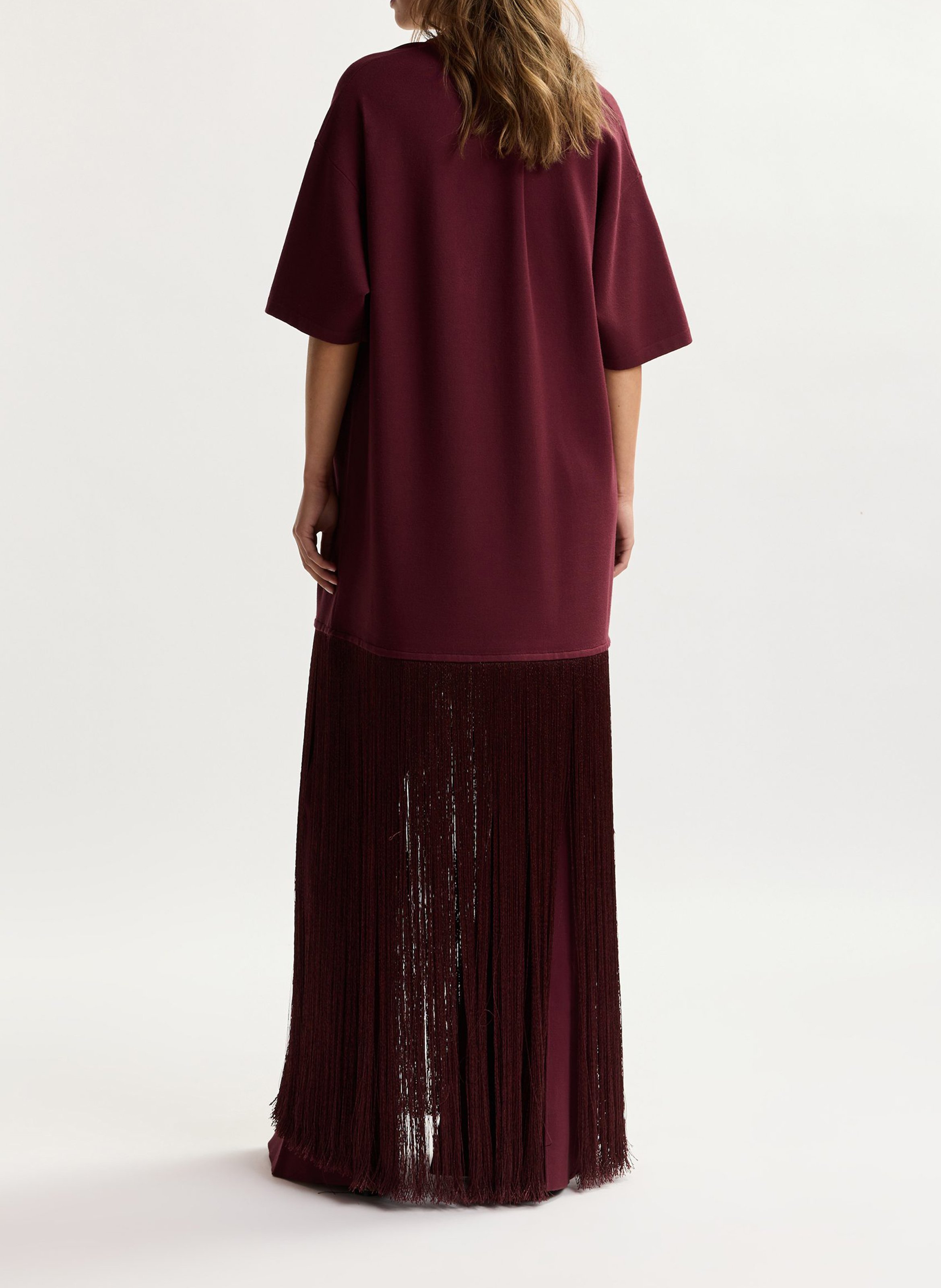 Robe courte col rond à franges keremony ESSENTIEL ANTWERP Rouge