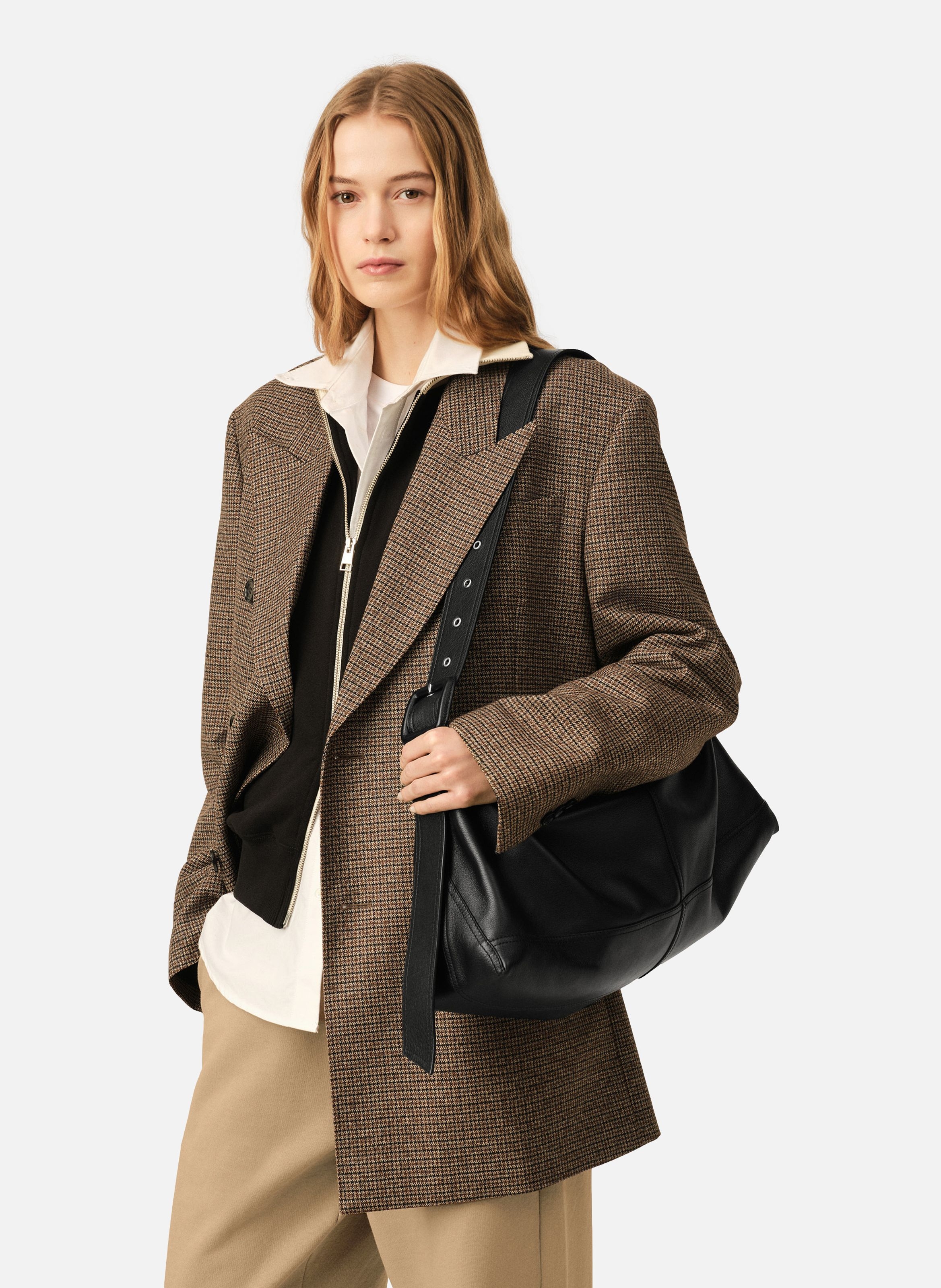 Petit sac crossbody etienne unisexe en cuir de taurillon AMI PARIS Noir