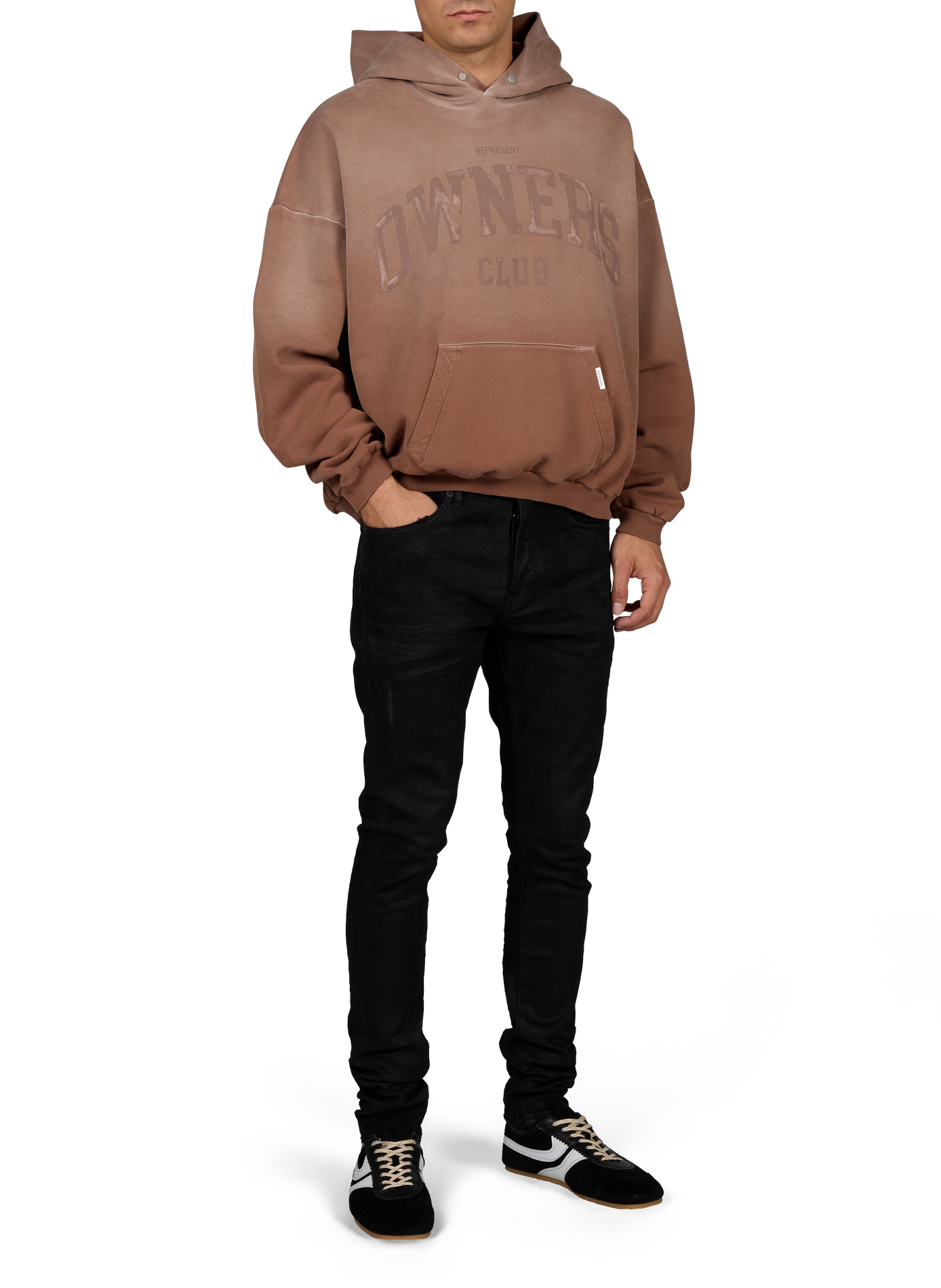 Slim-fit cotton-blend jeans PURPLE BRAND Black