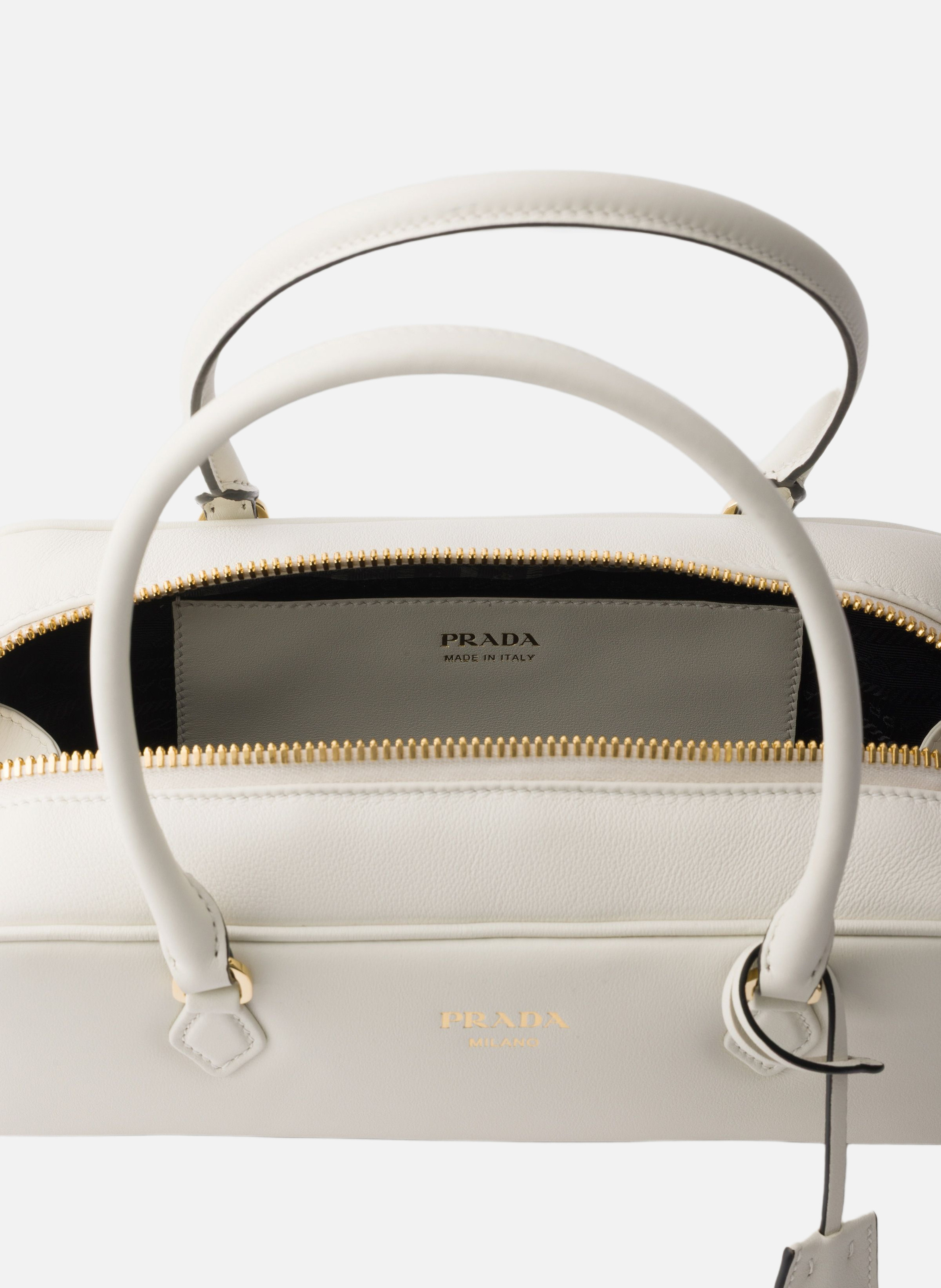 Sac à main en cuir PRADA Blanc