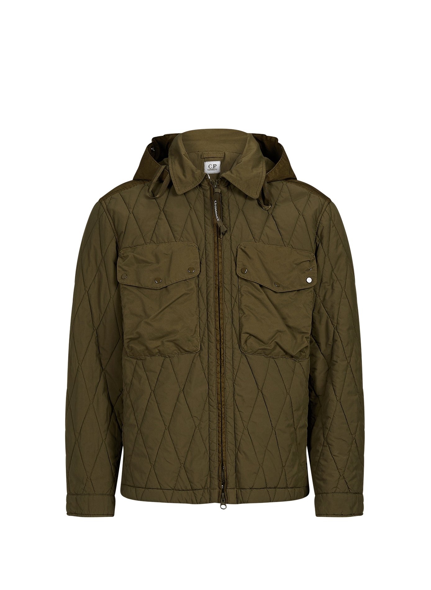 Blouson matelassé à capuche avec lunettes intégrées CP COMPANY Kaki
