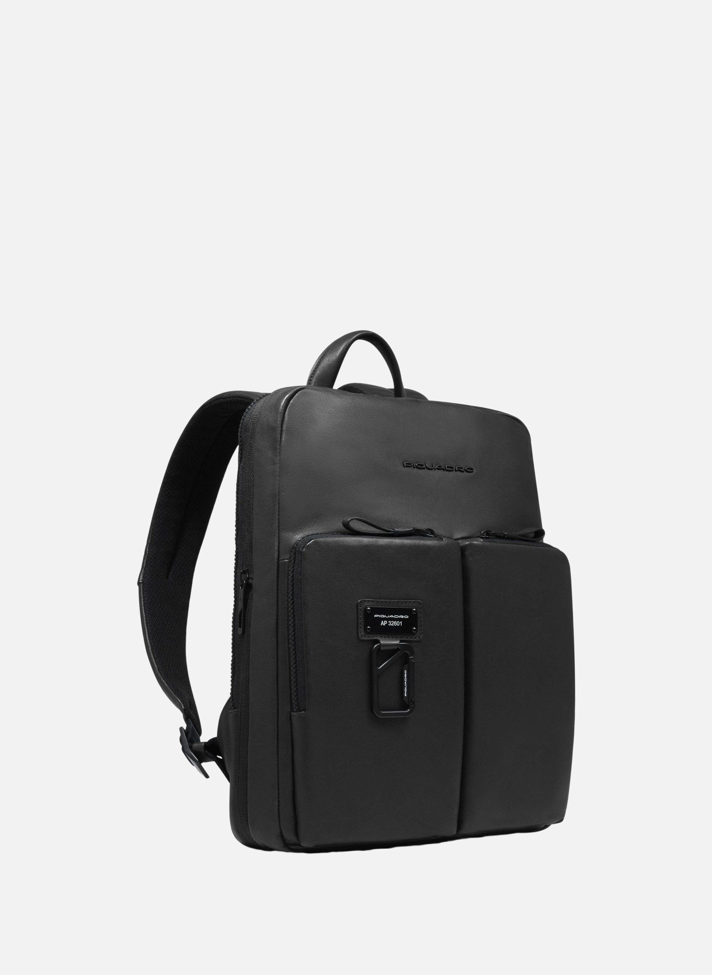 Slanke rugzak voor 14" laptop, uitbreidbaar | Zwart PIQUADRO Heren