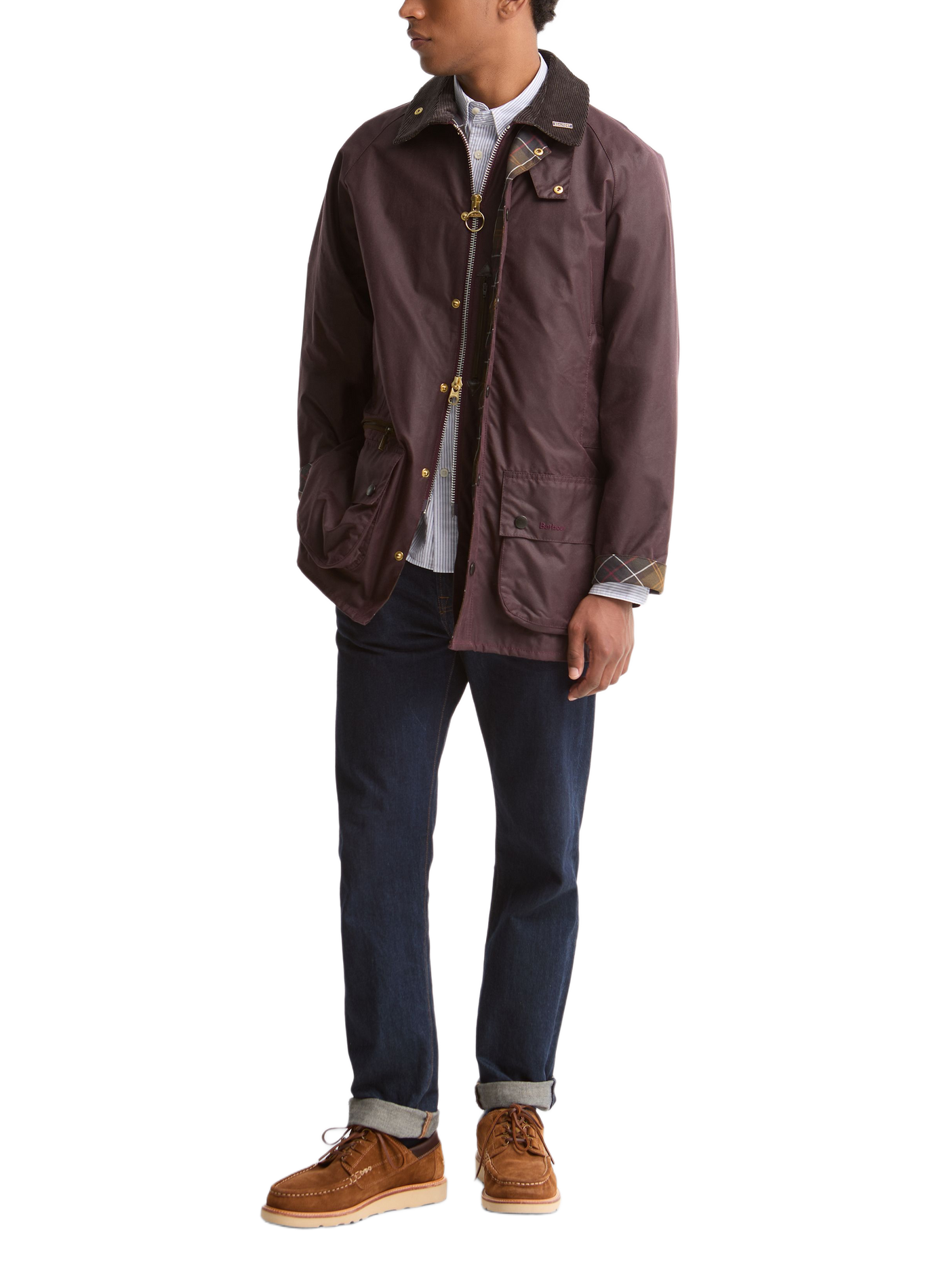 Wachsjacke Icons Beaufort aus Baumwolle BARBOUR Rot